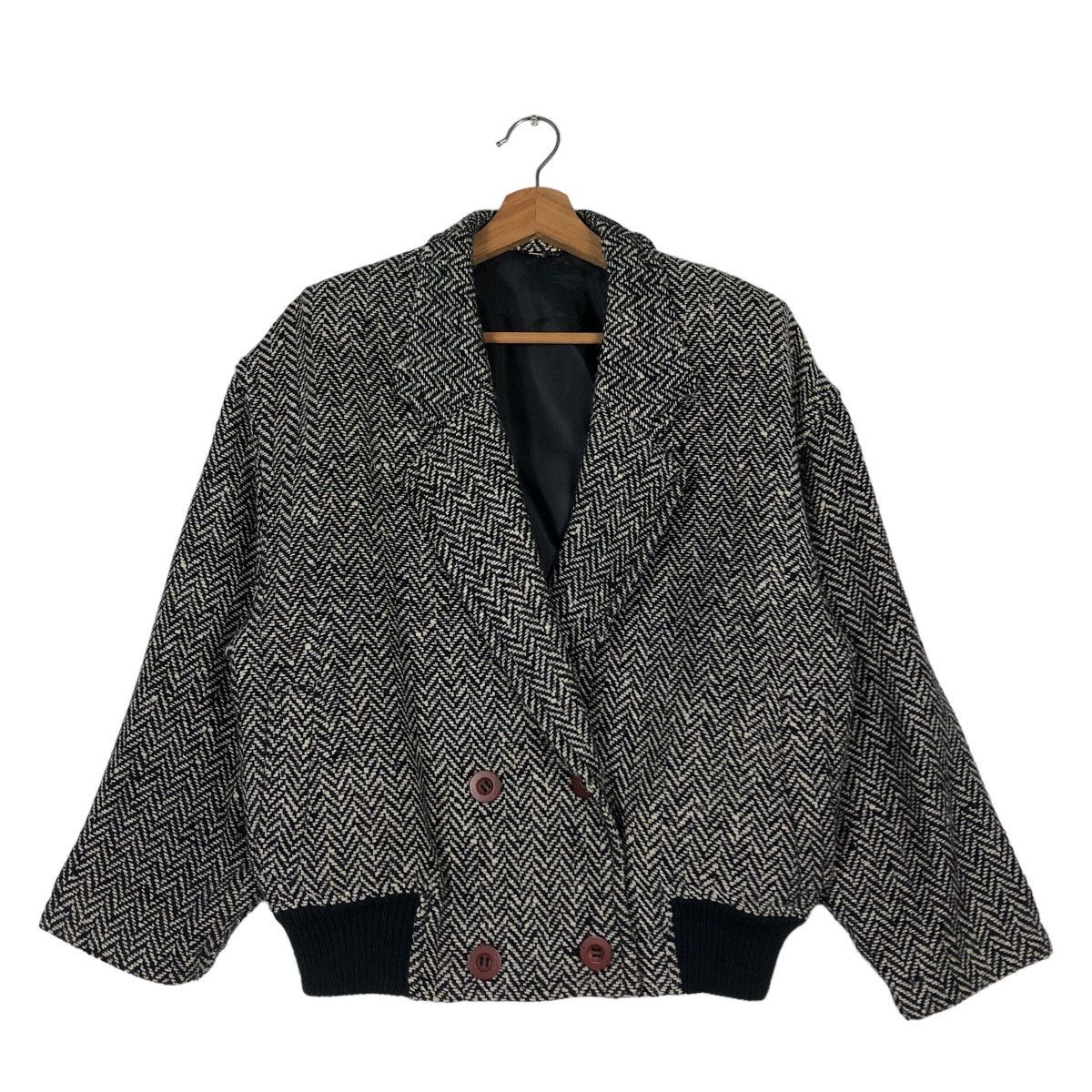 Issey Miyake 🔥Vintge Wool Bomber Jacket Herringbone Reor Japan Made Size US M / EU 48-50 / 2 - 1 Thumbnail