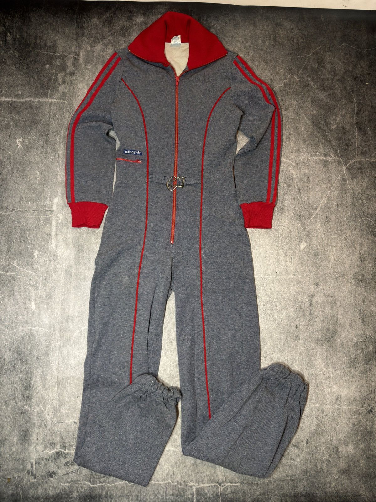 Adidas 70s single-breasted jumpsuit, vintage, rare, 70s, unique Size M / US 6-8 / IT 42-44 - 2 Thumbnail