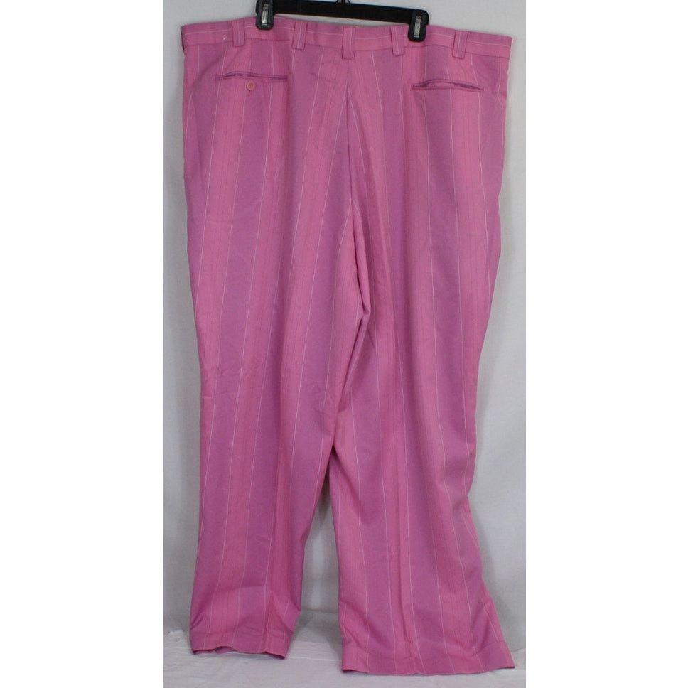 Falcone Vintage Falcone Pink Pinstripe Zoot Suit Mens 58L 46x31 Size 54L - 8 Thumbnail