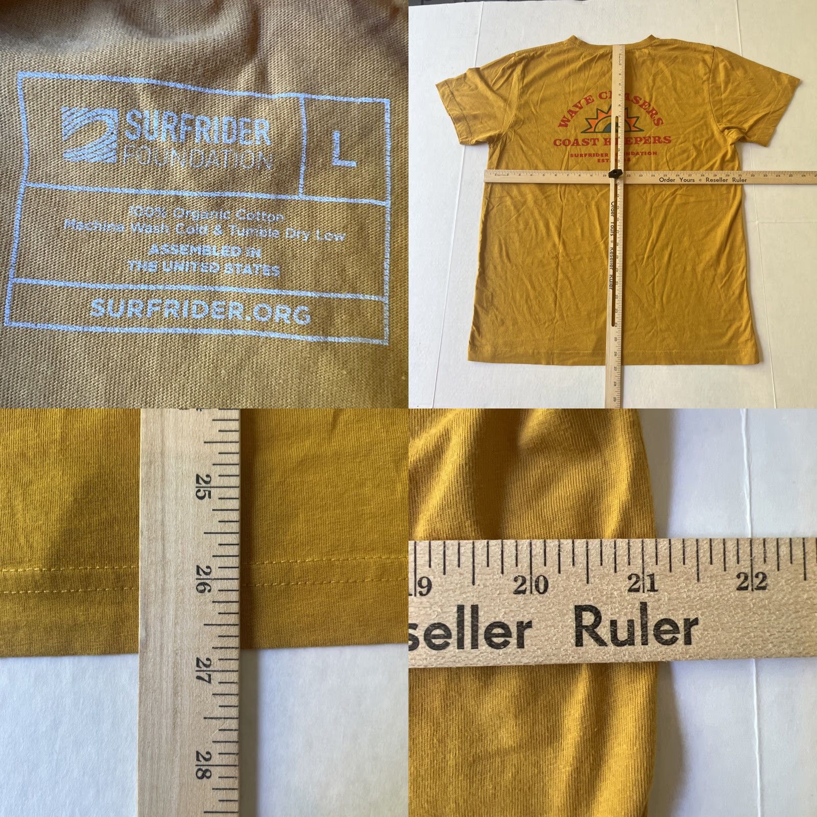 Vintage Surfrider Foundation Tee Shirt Surfer Coast Keeper Est. 1984 Yellow L Men Shirt Short Sleeve Crew Neck Graphic Print Size US L / EU 52-54 / 3 - 8 Thumbnail