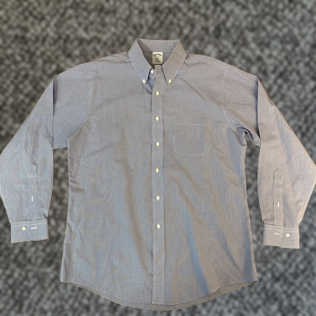 Brooks Brothers Brooks Brothers Shirt Slim 16.5 Blue Plaid Button-Down Mens Dress Shirt Size US XL / EU 56 / 4 - 1 Thumbnail