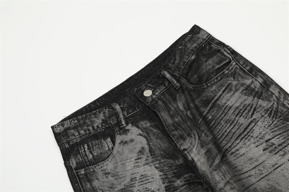 Japanese Brand Punk men's ink-splashed dirty loose straight jeans Size US 32 / EU 48 - 3 Thumbnail