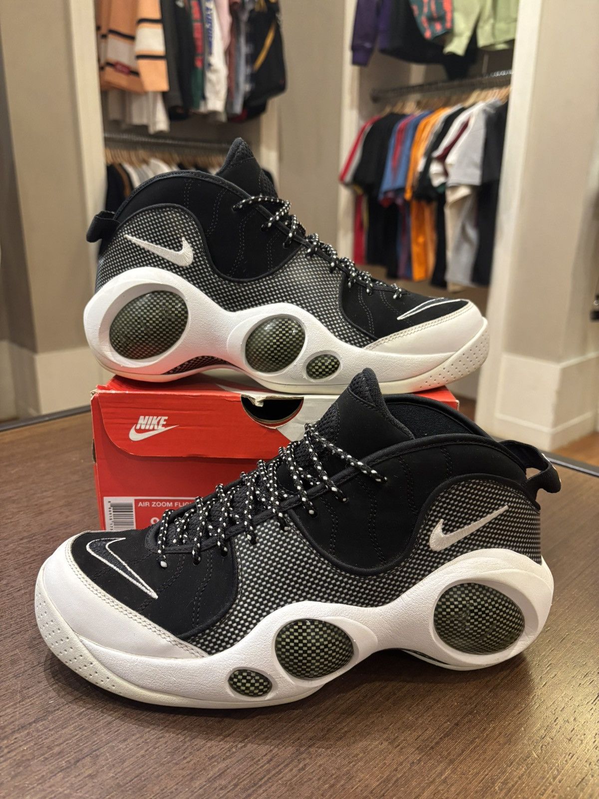 Nike Nike Air Zoom Flight 95 Black Metallic Silver Size US 9 / EU 42 - 1 Thumbnail
