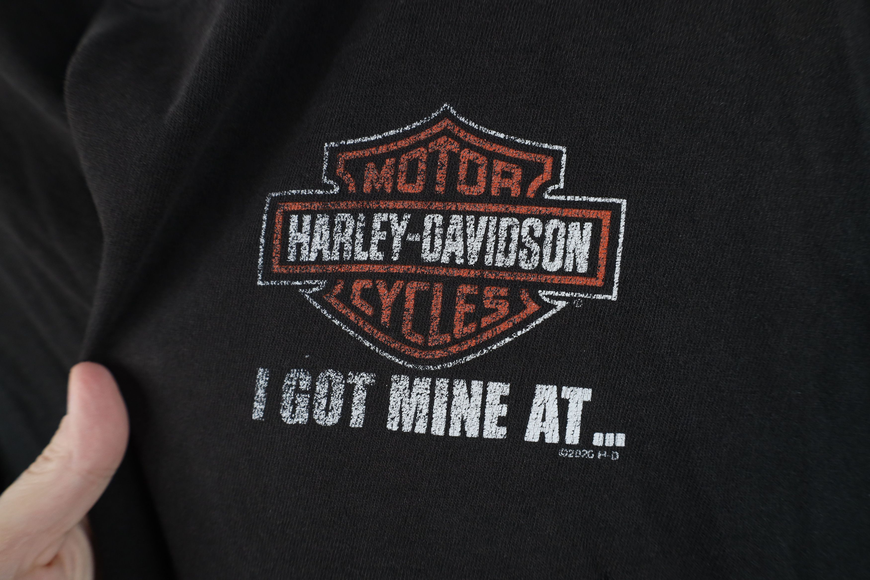 Harley Davidson Y2K Harley Davidson Spell Out Sun Faded T-Shirt Black Cotton Size US XL / EU 56 / 4 - 4 Thumbnail