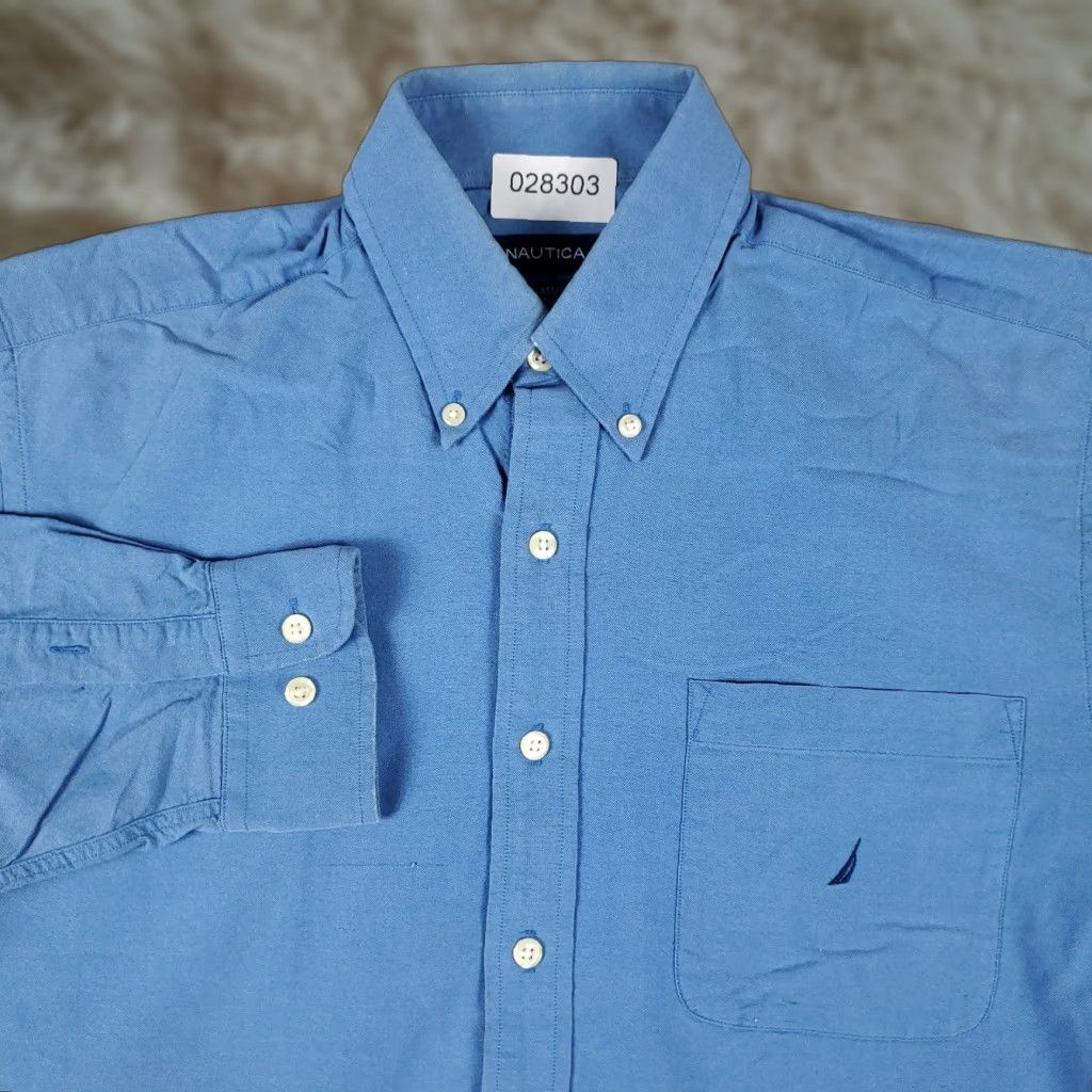 Nautica Nautica Blue Dress Shirt Mens Size 16 Long Sleeve Button Up Casual Workwear Size 42R - 1 Thumbnail