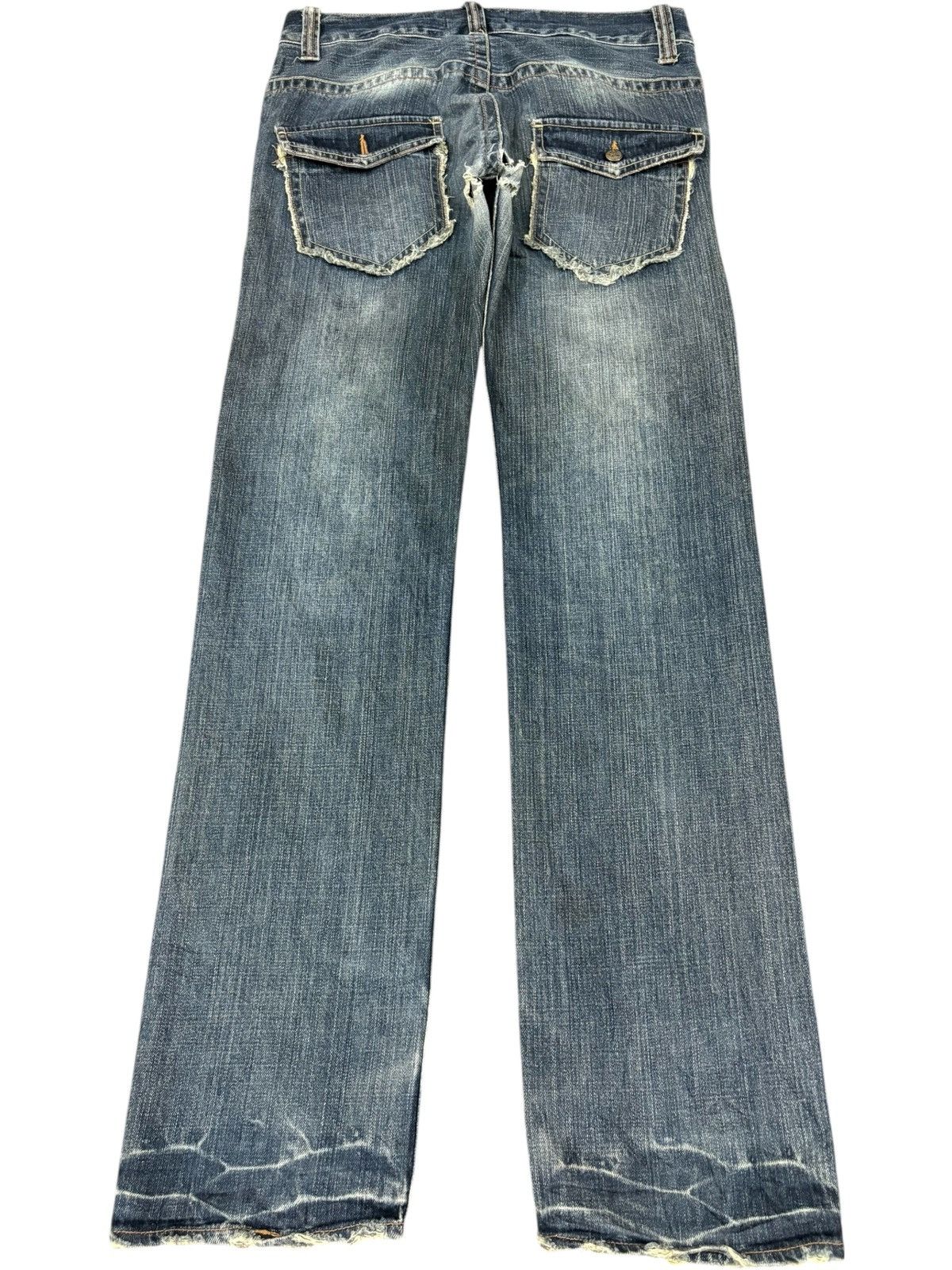 Japanese Brand Vintage Japanese Mud Wash Bush Pants Distressed Loose Jeans Size US 33 - 2 Thumbnail