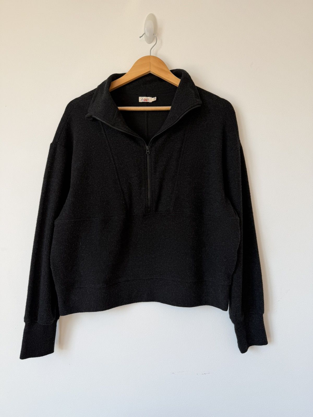 Faherty Cropped Textured Quarter Zip Pullover / Minimal Boxy Sweater Size US S / EU 44-46 / 1 - 3 Thumbnail