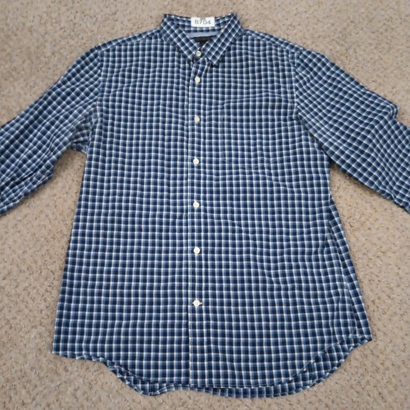 Banana Republic Banana Republic Shirt Mens Large Slim Blue Plaid Long Sleeve Button Up Cotton Size US L / EU 52-54 / 3 - 5 Thumbnail