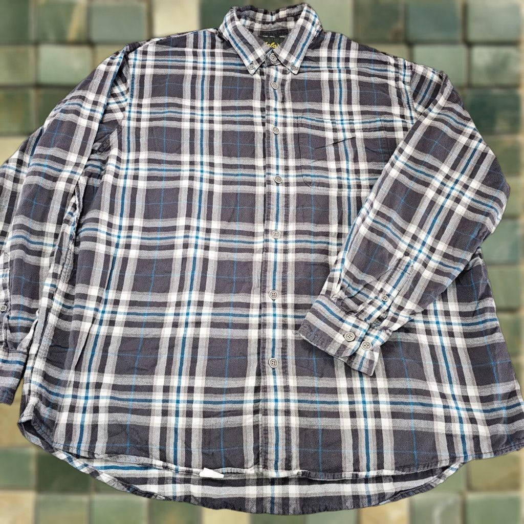 Vintage Cabelas Shirt Mens XL Gray Blue Check Long Sleeve Cotton Button Down Size XL Regular Casual Workwear Button-Up Mens Size US XL / EU 56 / 4 - 1 Thumbnail