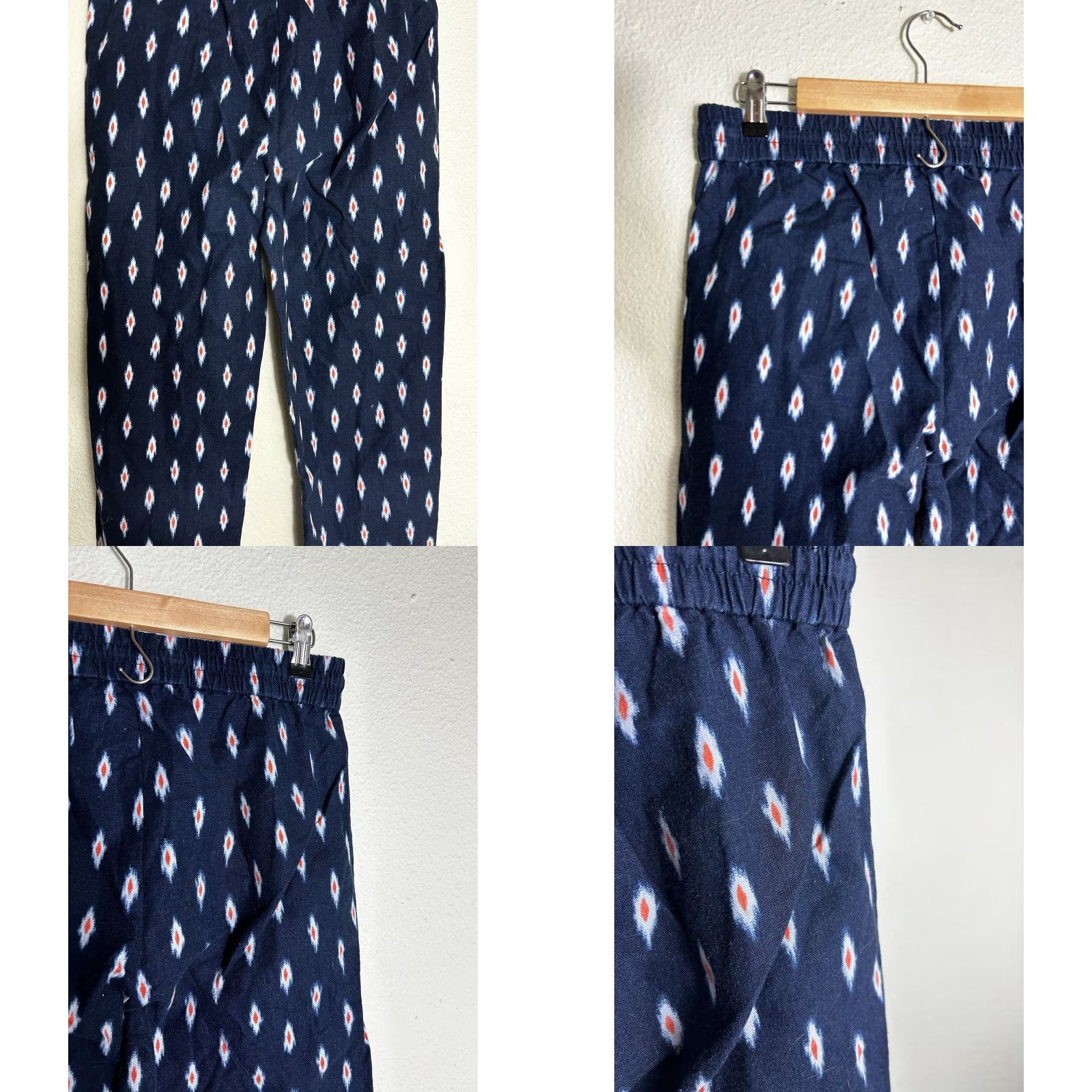 J.Crew J.CREW Womens Pants Ikat Linen Blend Drawstring Blue Southwest 30x26 Size 6 Ankle Size 28" / US 6 / IT 42 - 8 Thumbnail