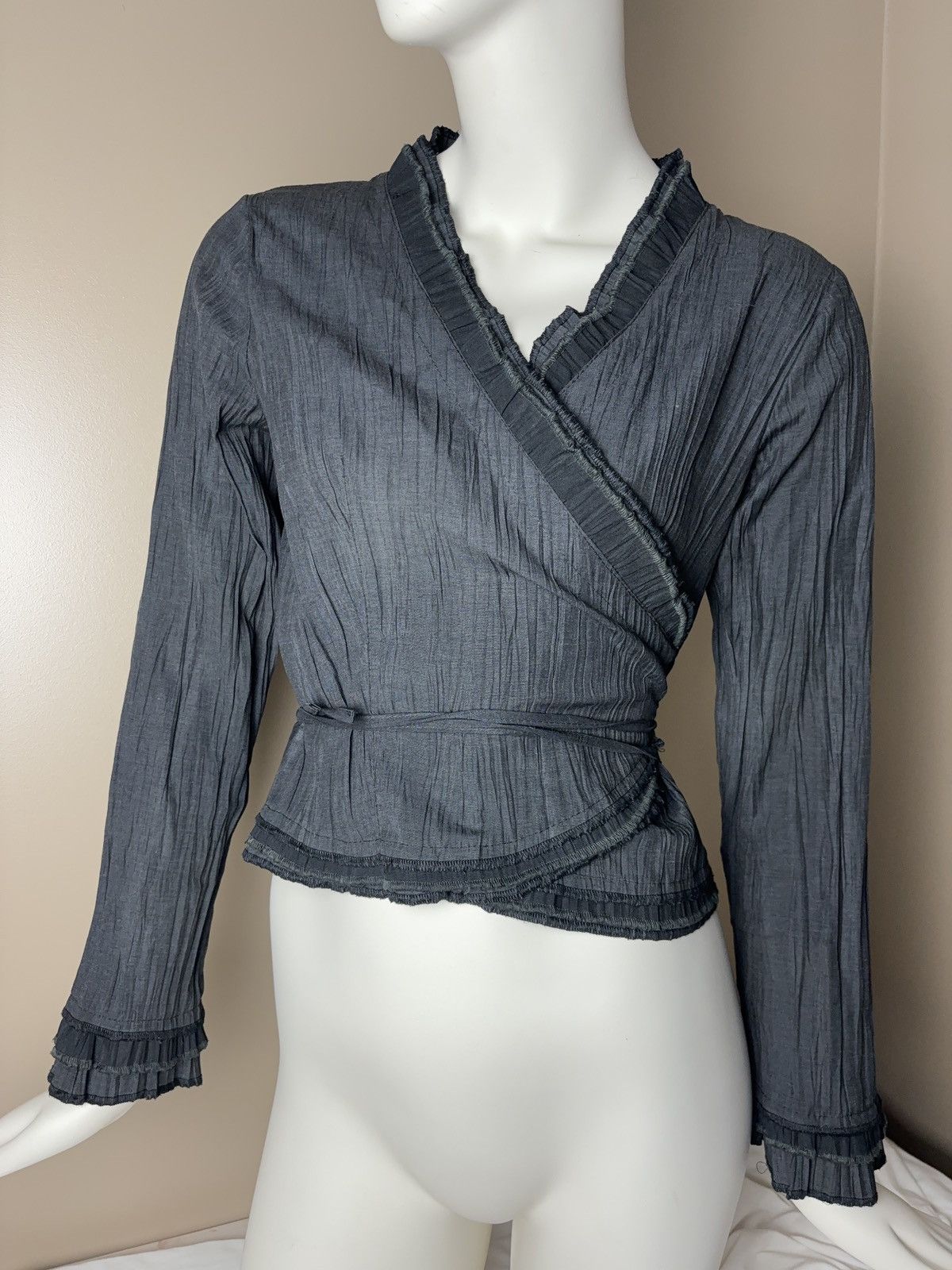Vintage French lace up coquette style vintage blouse Size M / US 6-8 / IT 42-44 - 9 Thumbnail