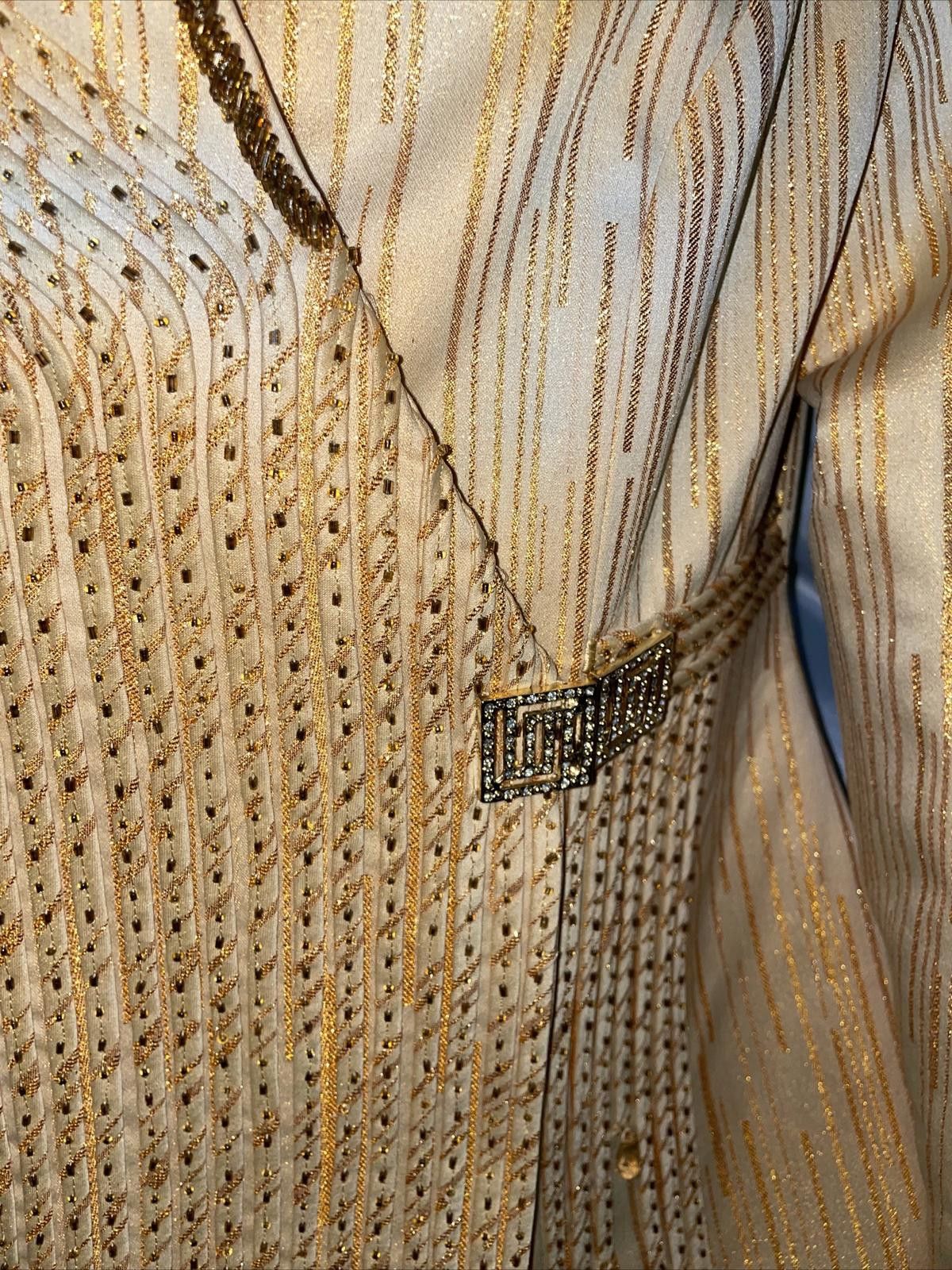 Other Donna Vinci Gold Beaded Embroidered Blazer Jacket Sz 6 Size M / US 6-8 / IT 42-44 - 2 Thumbnail