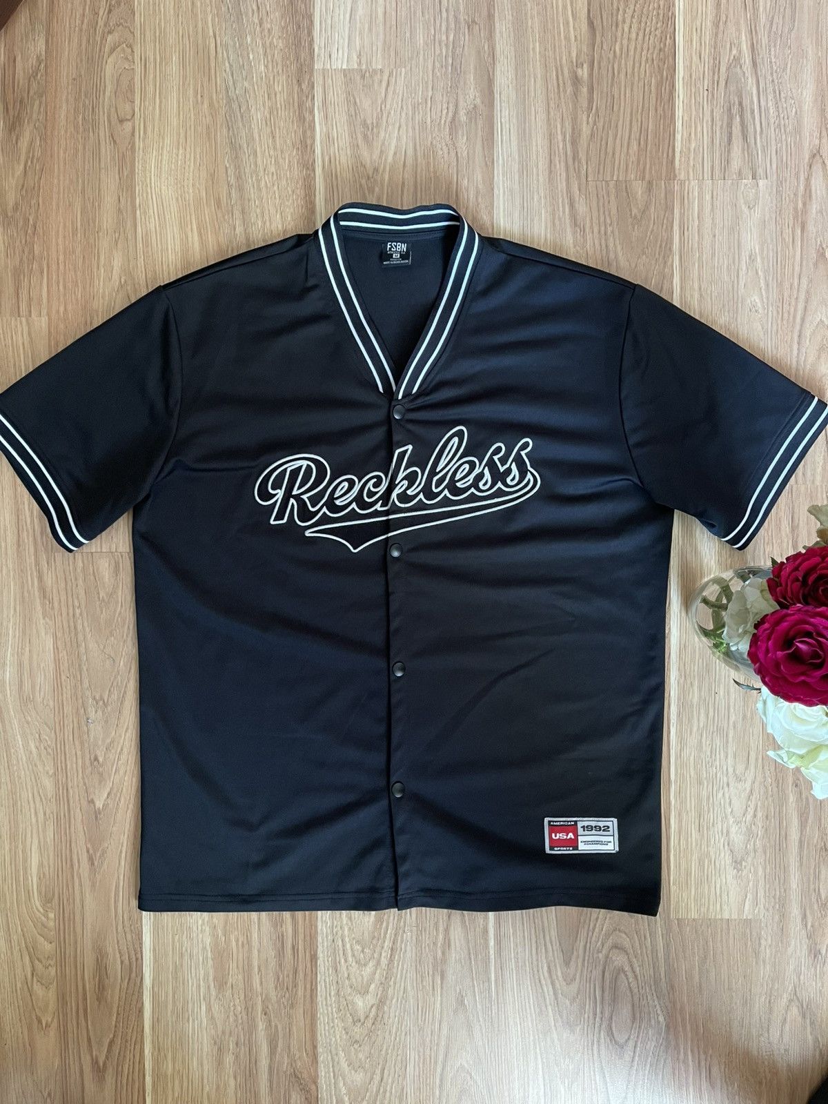 Other FSBN Reckless Baseball Jersey Men’s SizeM Black Athletic Fit Size US M / EU 48-50 / 2 - 1 Thumbnail