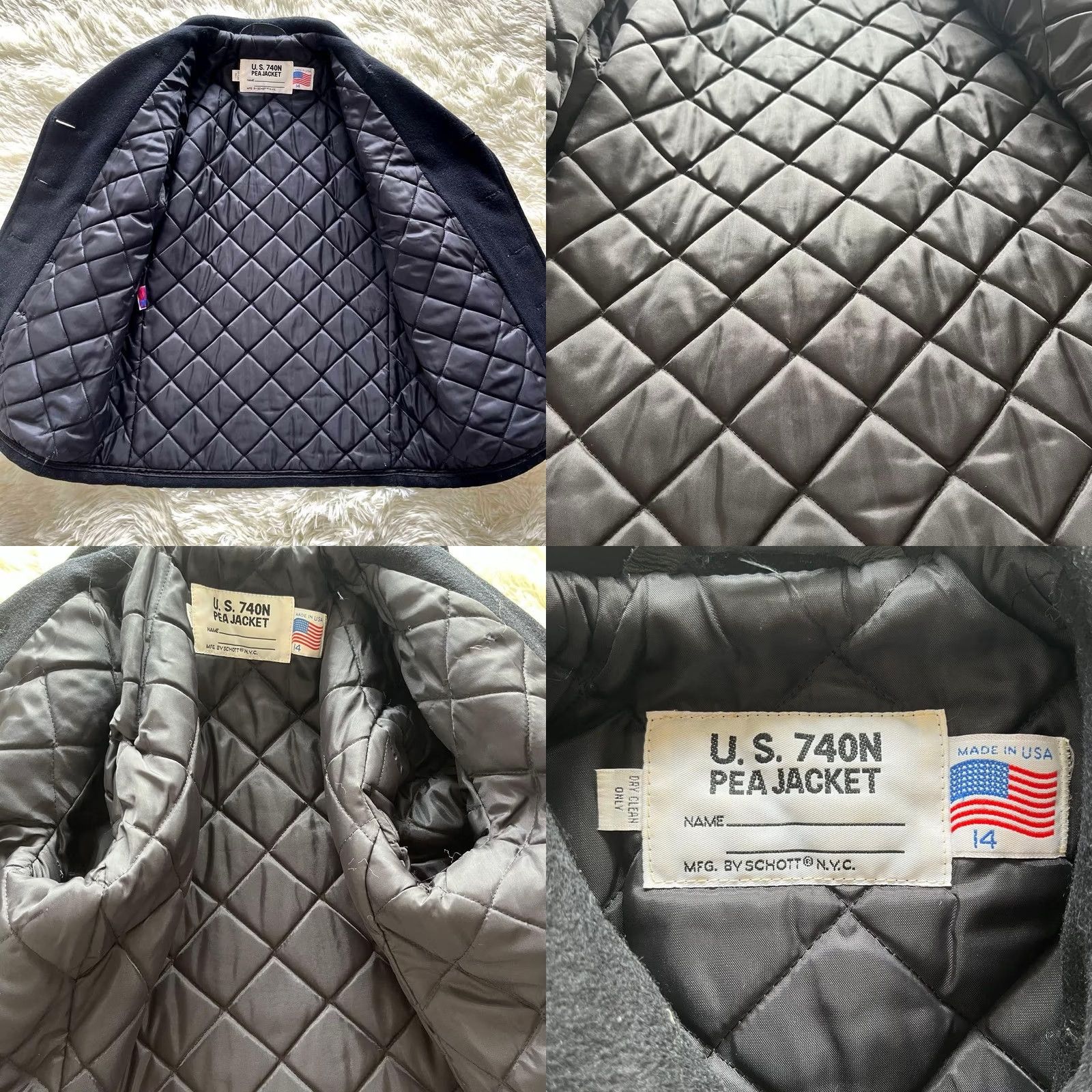 Schott Schott U.S. 740N Pea Coat Jacket Blouson Men Size 14 Black - Coat Size US L / EU 52-54 / 3 - 8 Thumbnail