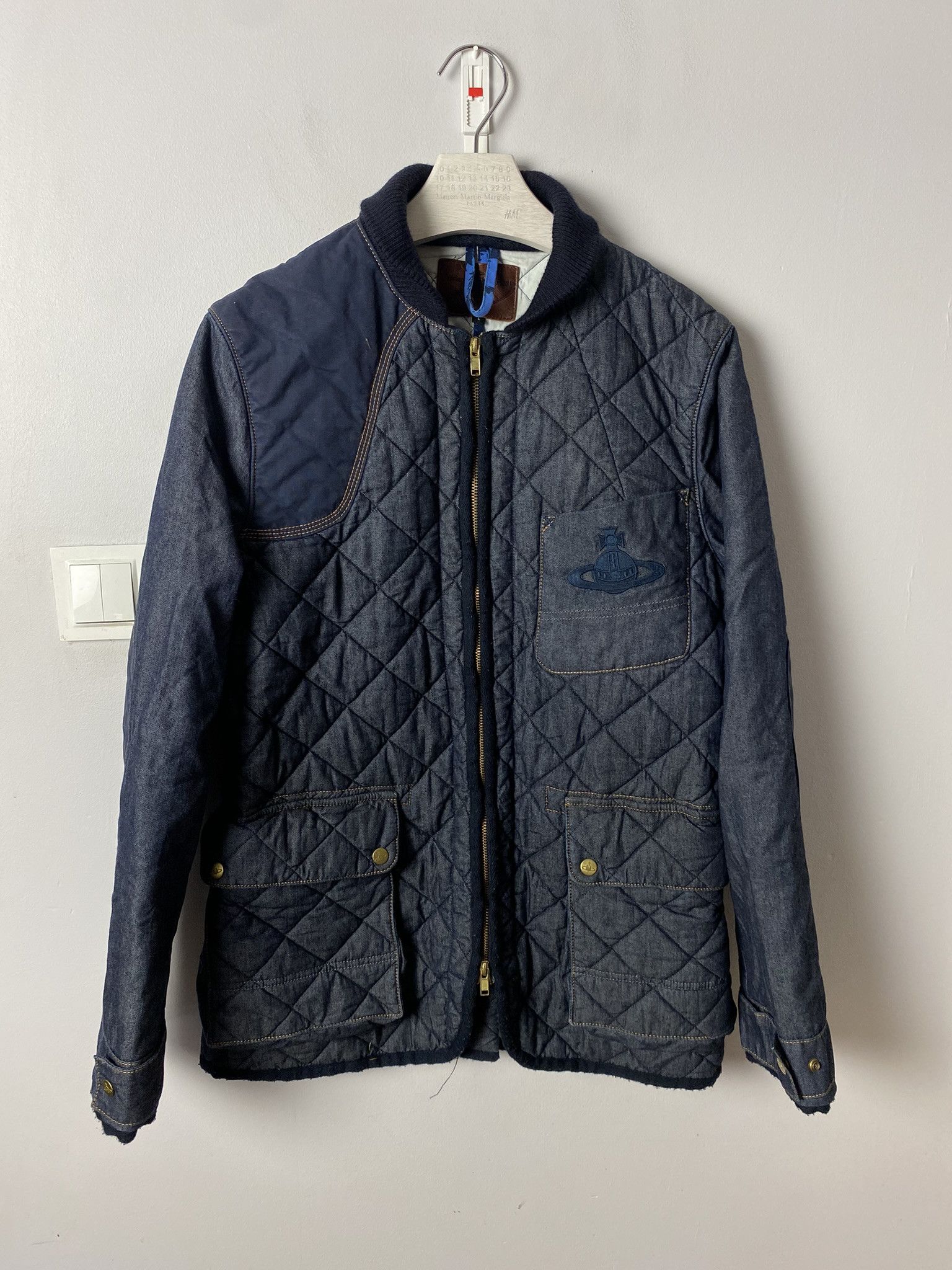 image of Vivienne Westwood X Lee Hunting Jacket Quilted in Navy, Men's (Size Large)