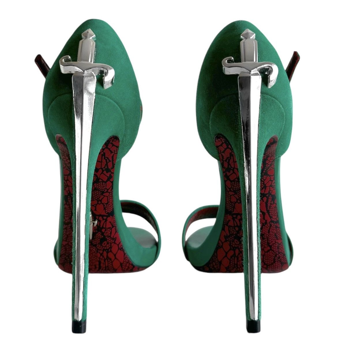 Paciotti Cesare Paciotti Dagger Heels in a rare emerald color Size US 7.5 / IT 37.5 - 3 Thumbnail