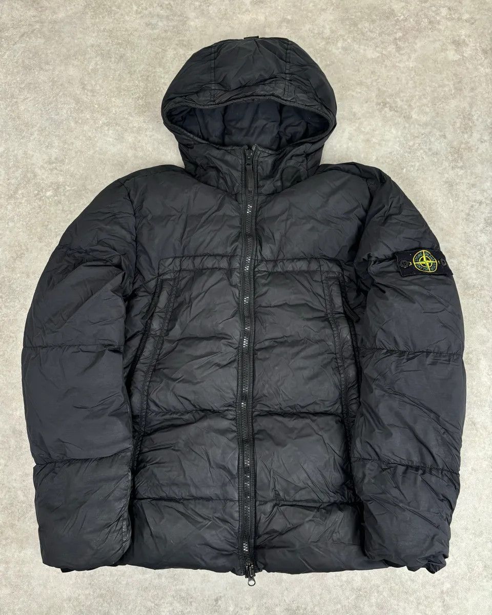 Stone Island AW2017 Stone Island Black Dyed Crinkle Reps Black Hooded Puffer Jacket Size US L / EU 52-54 / 3 - 1 Thumbnail