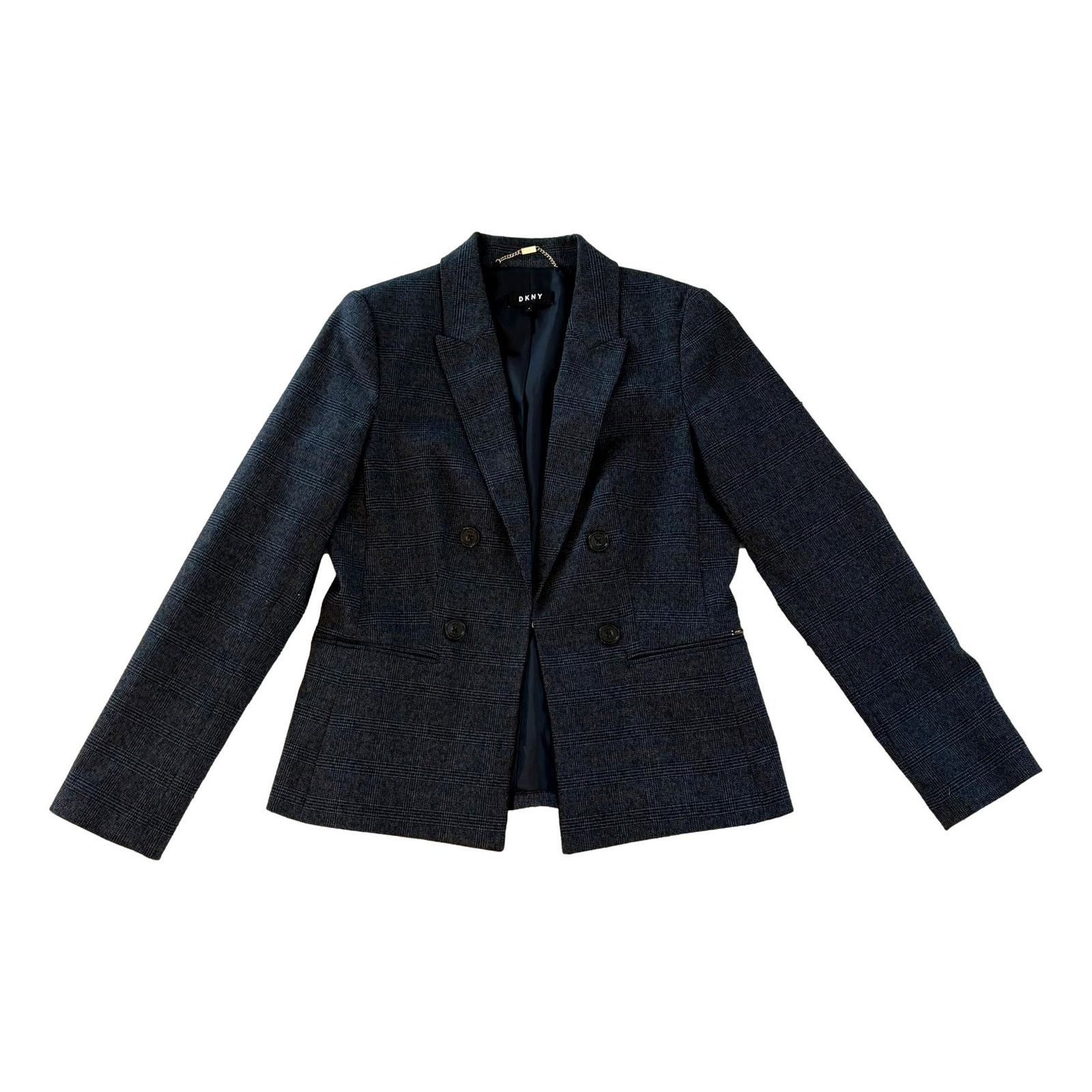 DKNY DKNY Glen Plaid Prince Of Wales Check Double Breasted Blazer Size M / US 6-8 / IT 42-44 - 1 Thumbnail