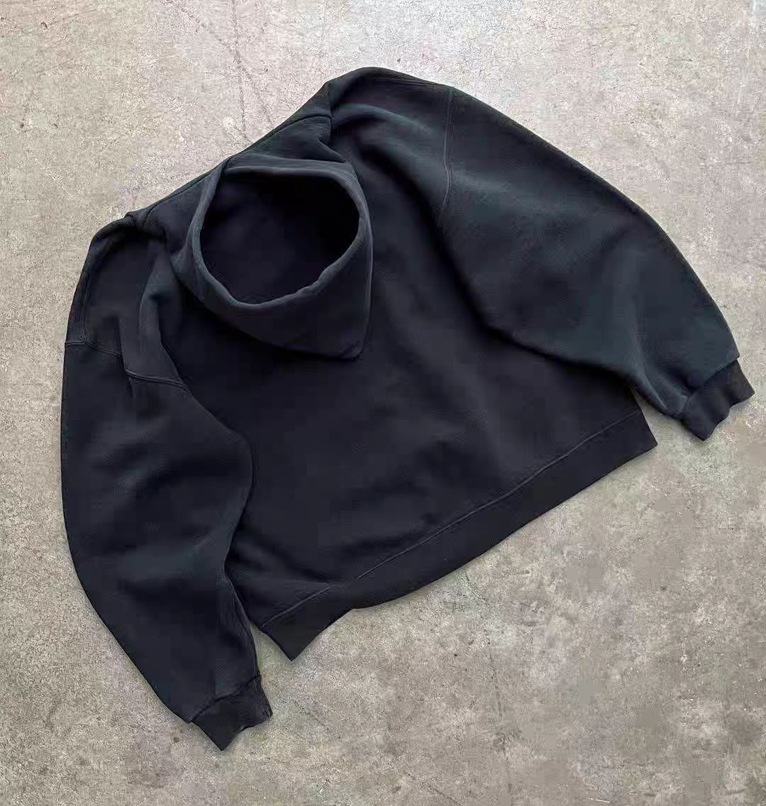 Vintage Black street casual retro letter print hoodie y2k Size US M / EU 48-50 / 2 - 2 Thumbnail