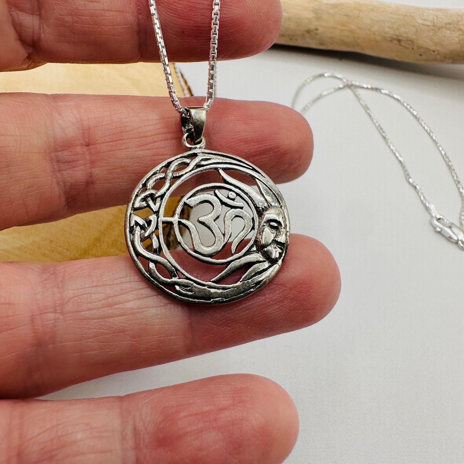 The Unbranded Brand Sterling Silver Om Pendant Necklace-Celtic Jewelry Size ONE SIZE - 3 Thumbnail