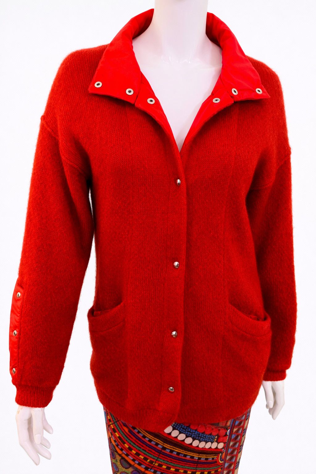 Thierry Mugler Thierry Mugler FW83 Red Armor 80s Oversize Coat Jacket Size US S / EU 44-46 / 1 - 2 Thumbnail
