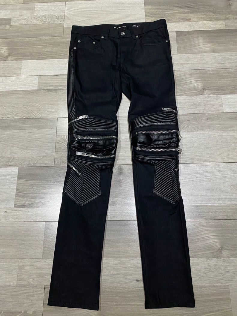 Saint Laurent Paris Saint Laurent Paris Splicing motorcycle jeans-2506 Size US 30 / EU 46 - 1 Thumbnail