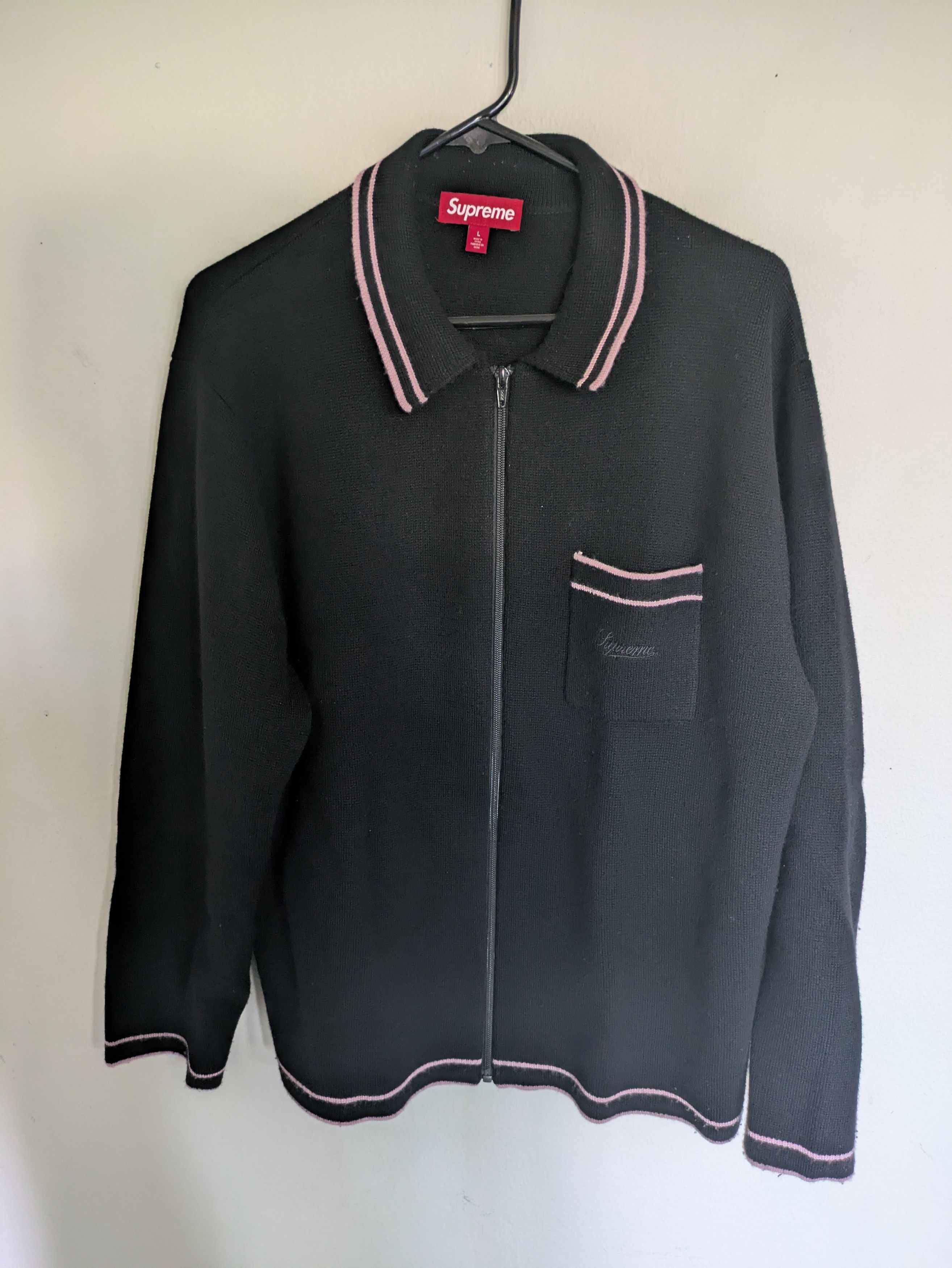 Supreme Zip Up Polo Sweater | Grailed