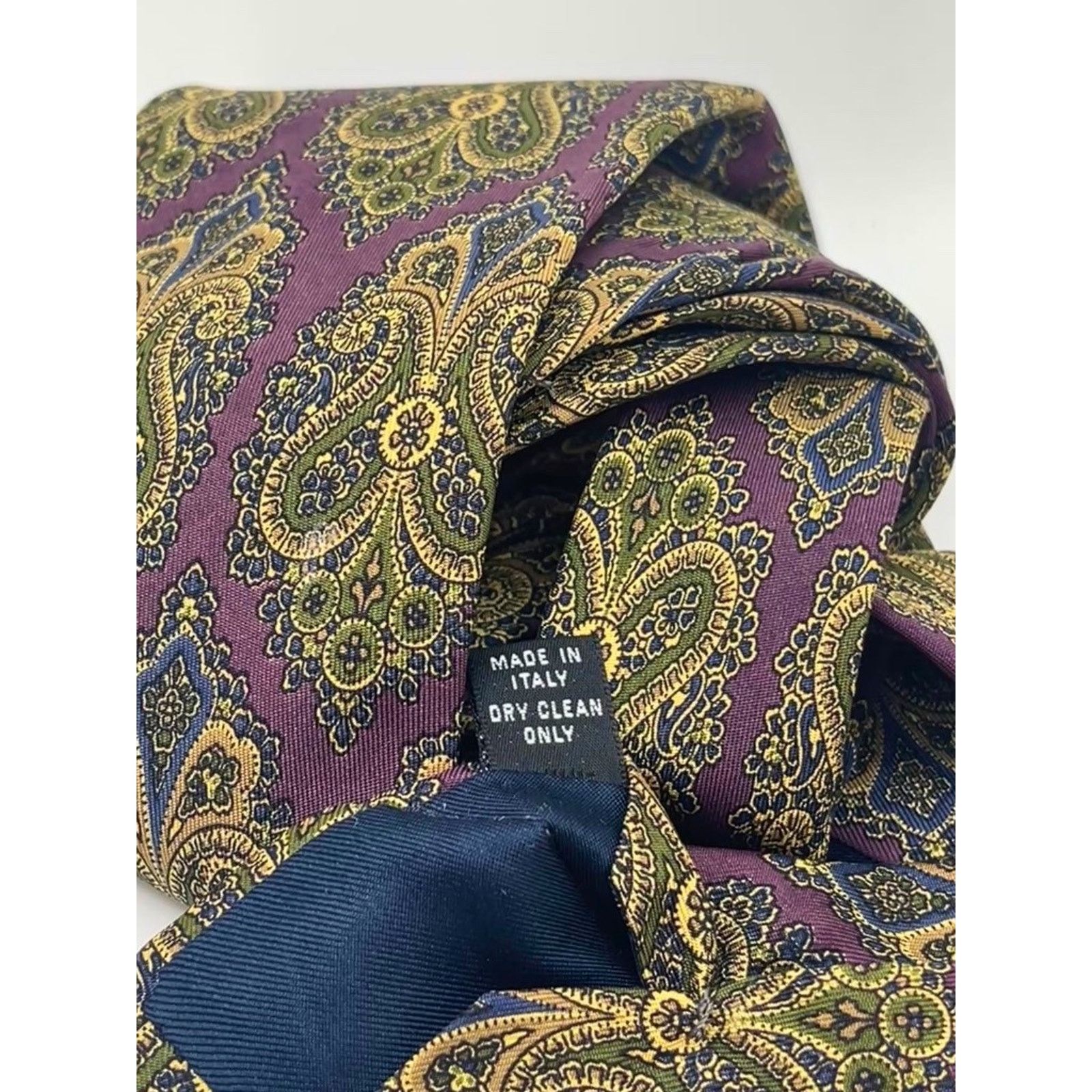 Coach Coach Silk Tie Purple Gold Paisley Floral Italy Luxury Size ONE SIZE - 7 Thumbnail