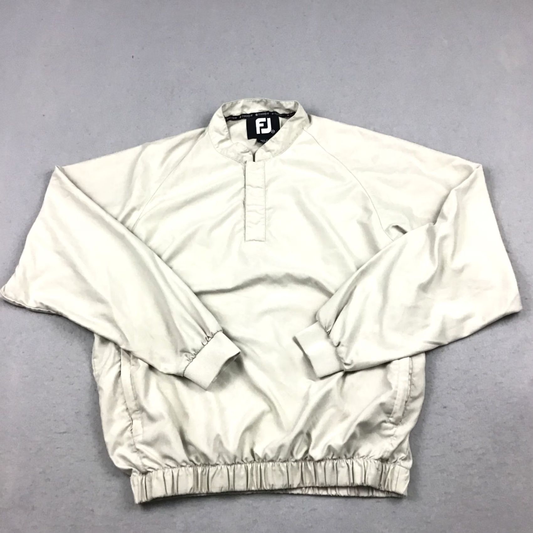Footjoy FootJoy Jacket Men M Beige 1/4 Button Windbreaker Golf Long Sleeve Pockets Logo Regular Size M/Beige Men Coat Sports Fall Spring Winter Size US M / EU 48-50 / 2 - 2 Thumbnail