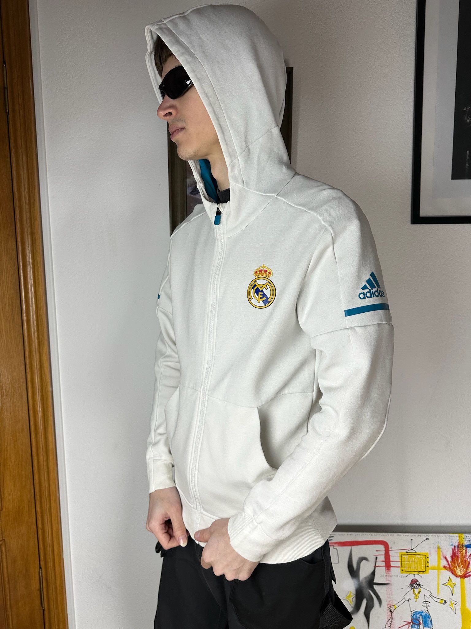 Adidas Vintage Real Madrid Zip Hoodie Soccer Jersey Football Rare Size US M / EU 48-50 / 2 - 2 Thumbnail