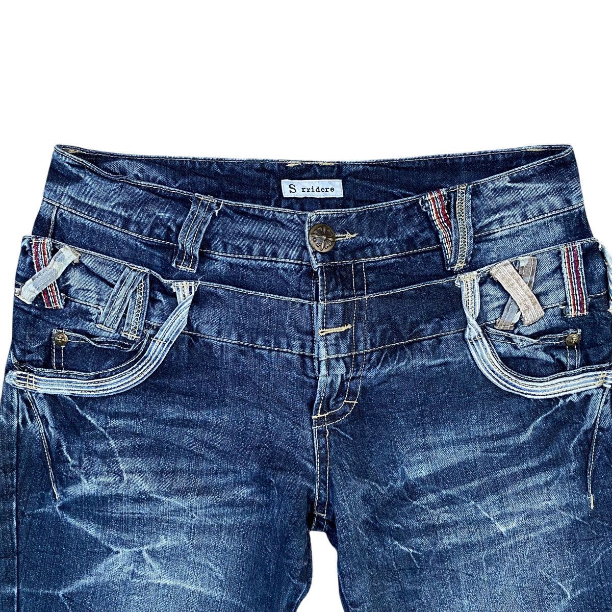 Hysteric Glamour × Japanese Brand SORRIDERE FLASH DESIGN DOUBLE WAIST DENIM JEANS Size US 34 / EU 50 - 5 Thumbnail