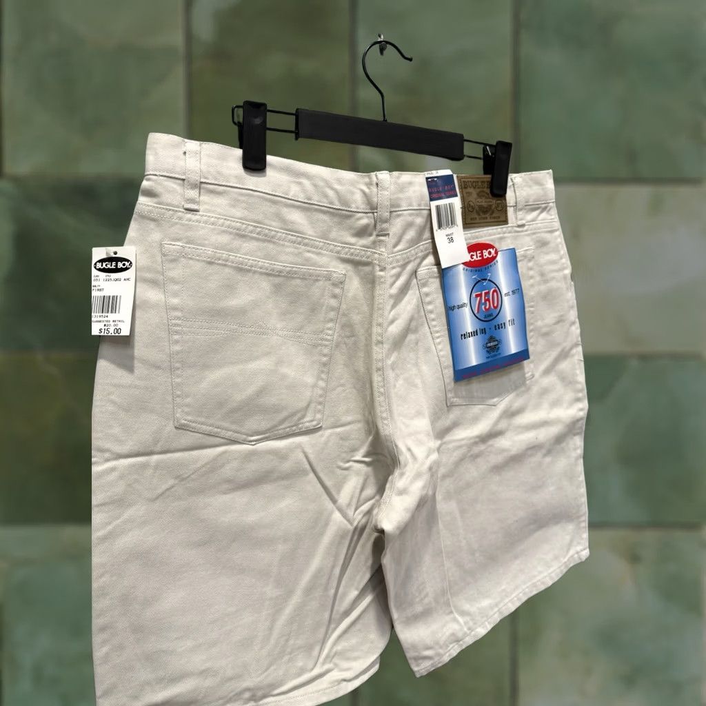 Bugle Boy VINTAGE Bugle Boy Shorts White Cotton Baggy 38 Mens 90s Size US 38 / EU 54 - 1 Thumbnail