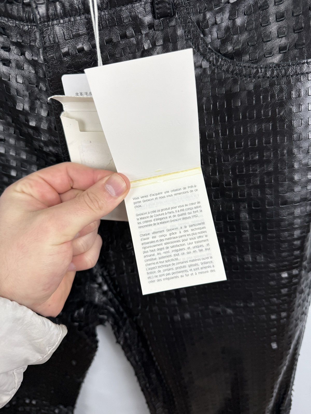 Givenchy ❗️NEW Givenchy Embossed Leather Pants Textured Square Pattern Size US 31 - 8 Thumbnail