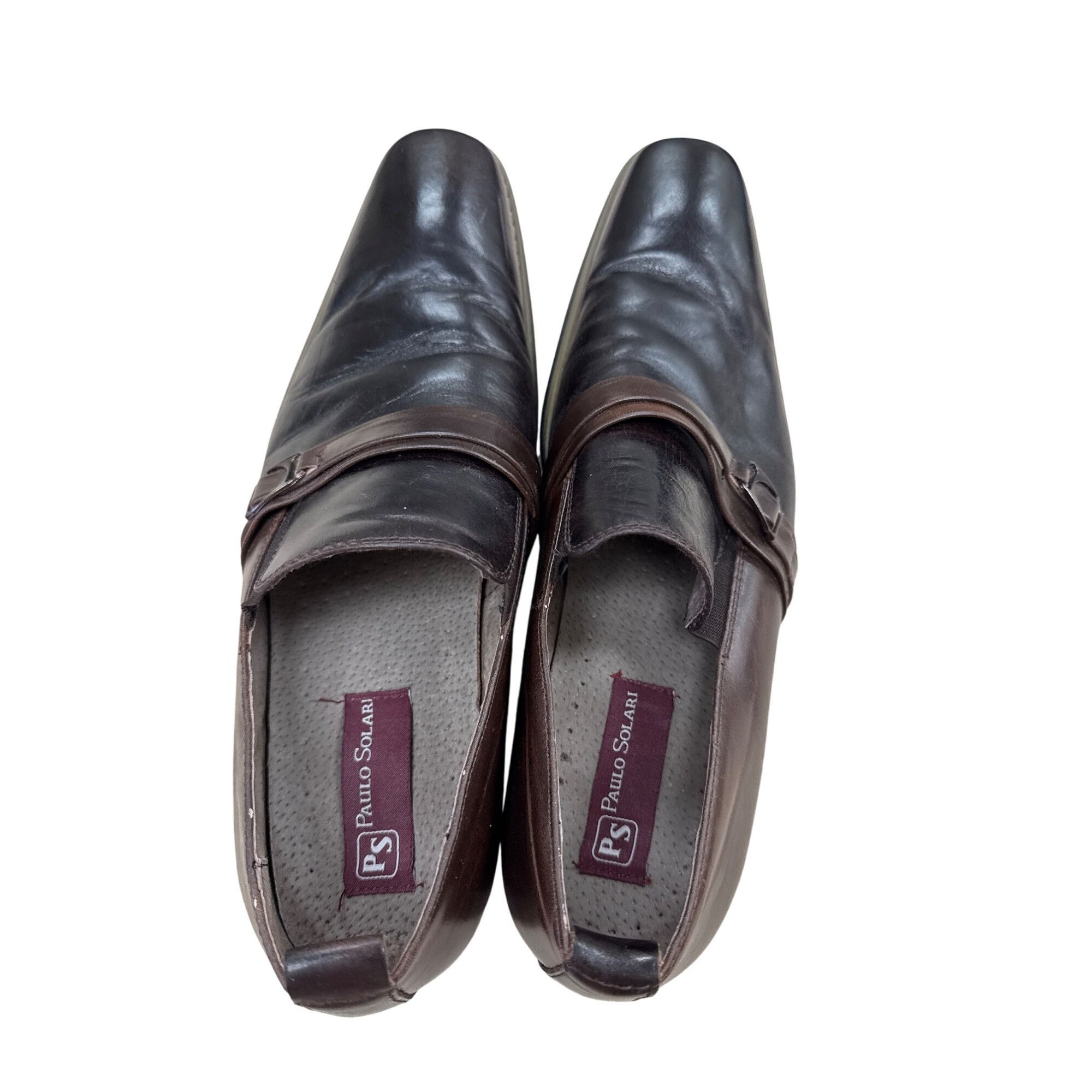 Designer Paulo Solari Mens Brown Black Leather Oxford Shoes 11M SKU 7 Size US 11 / EU 44 - 7 Thumbnail