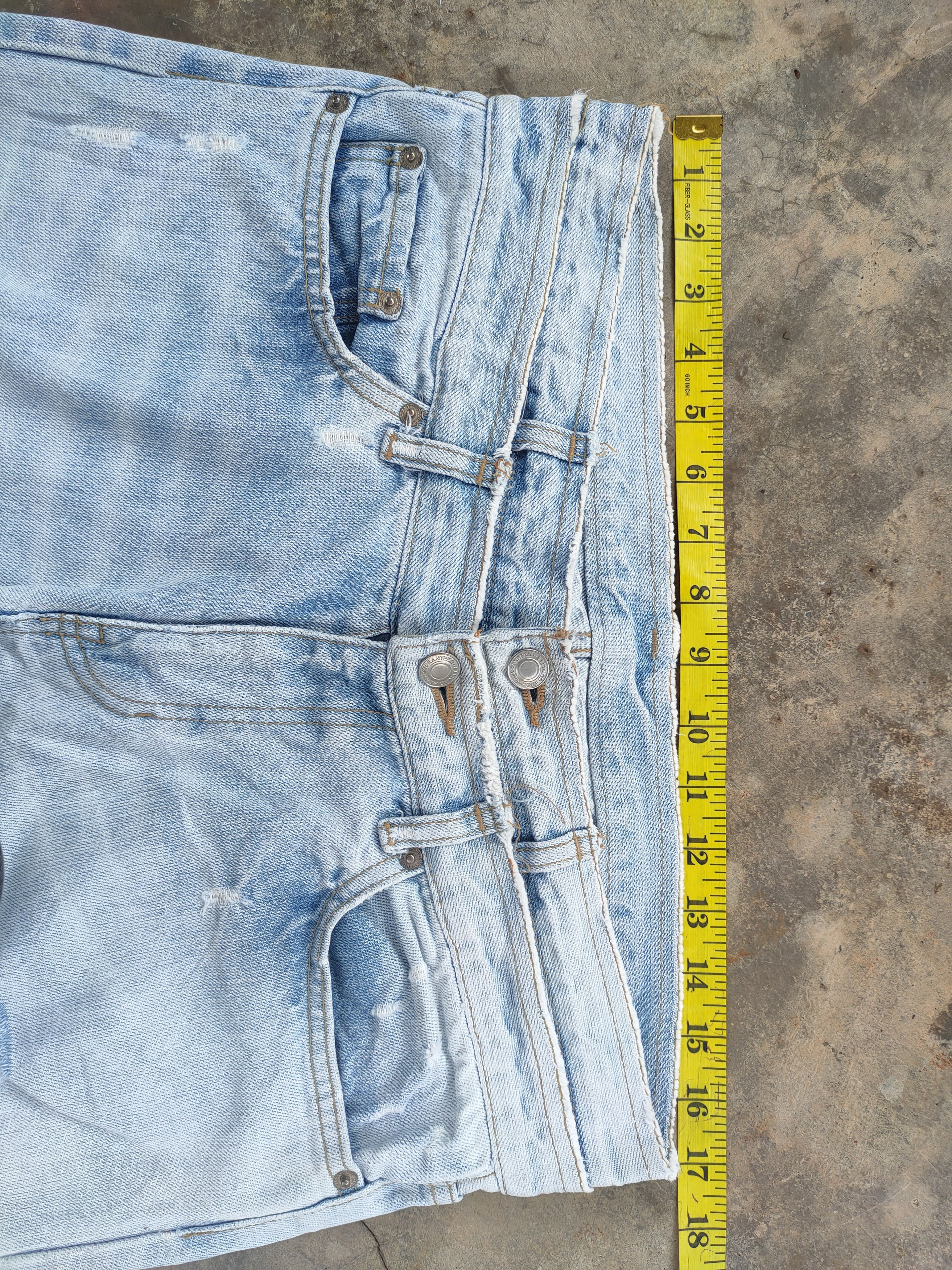 Japanese Brand Vtg Japanese faded double waist distressed jeans denim Size US 34 / EU 50 - 5 Thumbnail