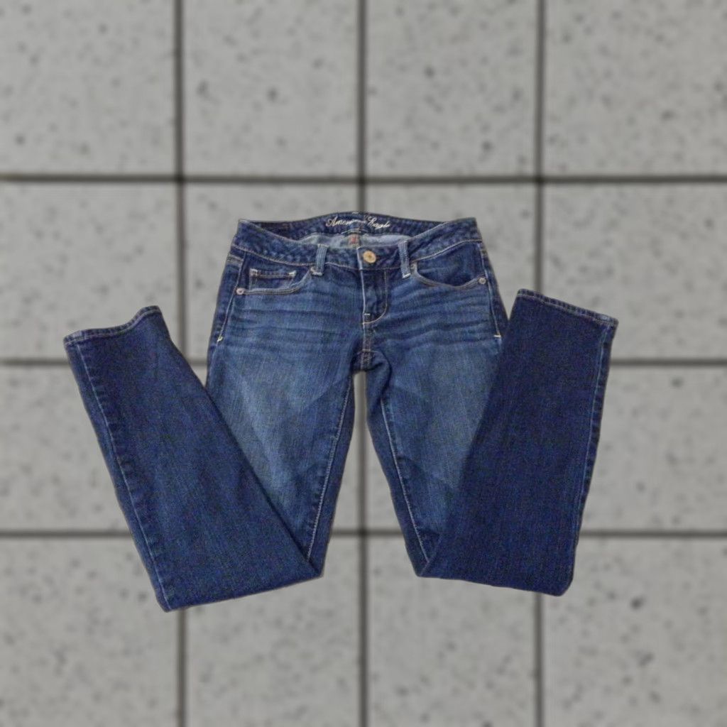 American Eagle Outfitters VINTAGE Womens American Eagle Outfitters Skinny Jeans 0 Denim Pants 26x28 Blue Slim Womens Jeans Size 25" / US 0 / IT 36 - 1 Thumbnail
