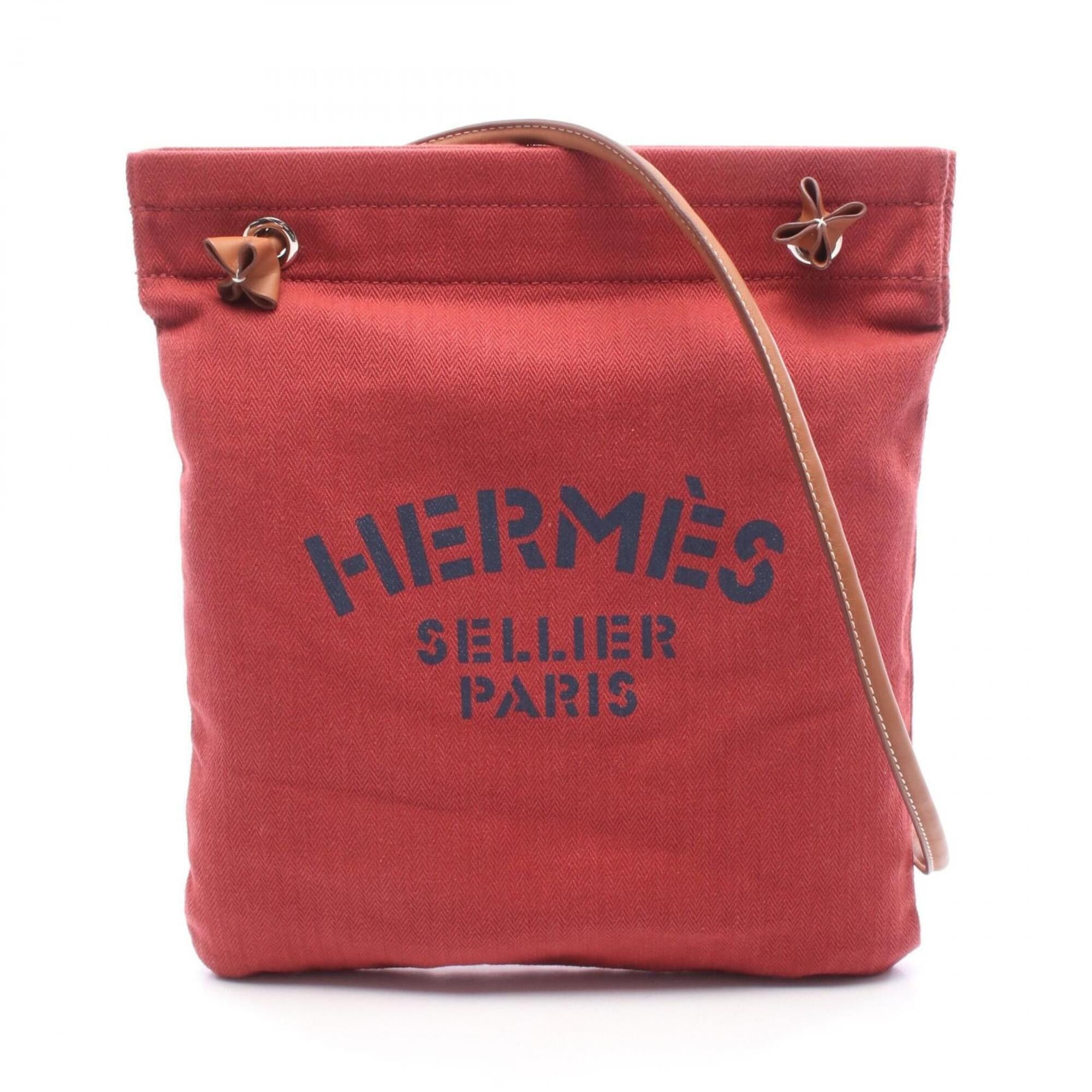 Hermes Hermes Aline MM Rouge H Gold Shoulder Bag Handbag Toile Chevron Veau Swift Women's Red Navy Brown H000867EKAB Size ONE SIZE - 1 Thumbnail