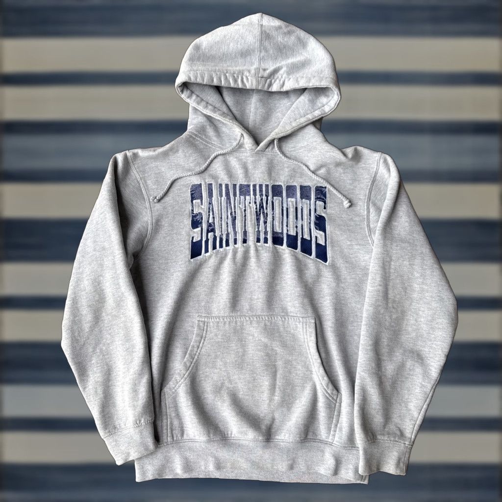 Saintwoods Saintwoods Embroidered Spell Out Hoodie Sweatshirt Small Gray Mens Hoodie"} Size US S / EU 44-46 / 1 - 1 Thumbnail