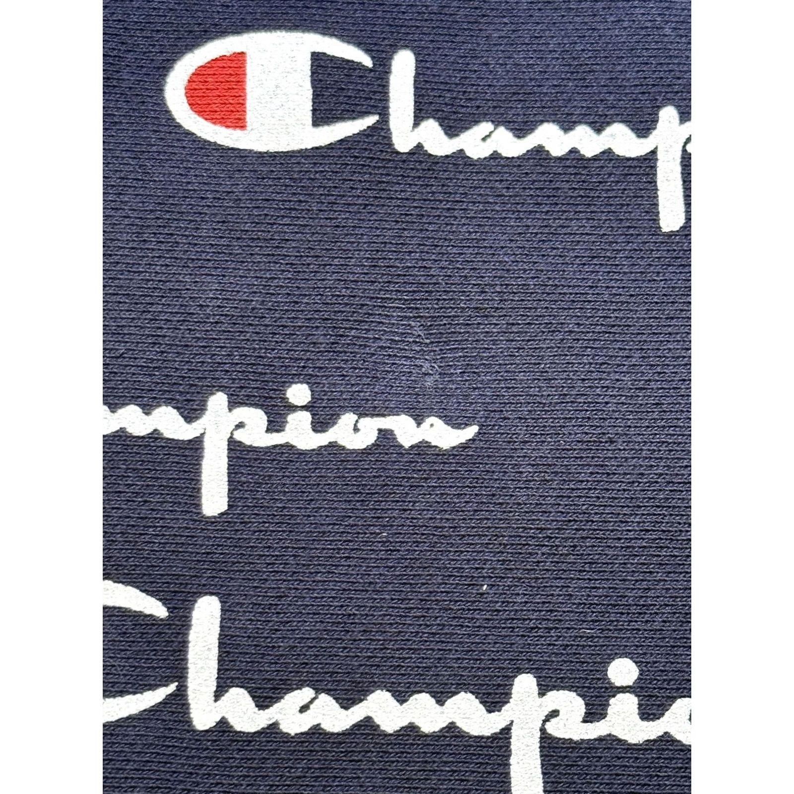 Champion Champion Shirt Womens S Blue Sweatshirt Reverse Weave Allover Logo Cropped Crewneck Size S / US 4 / IT 40 - 3 Thumbnail