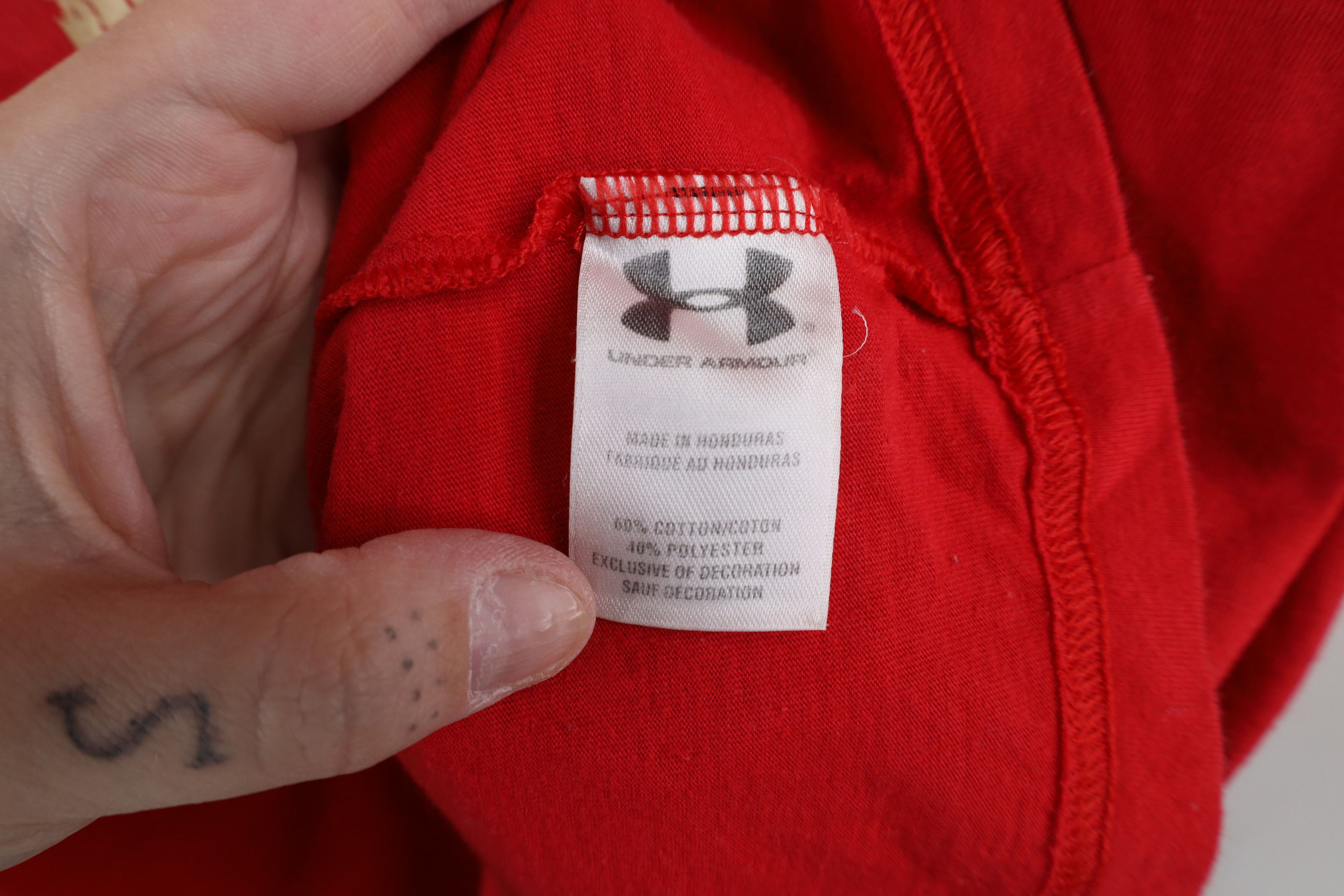 Under Armour × Vintage Under Armour Spell Out Welsh Rugby Union T-Shirt Red Size US L / EU 52-54 / 3 - 8 Thumbnail