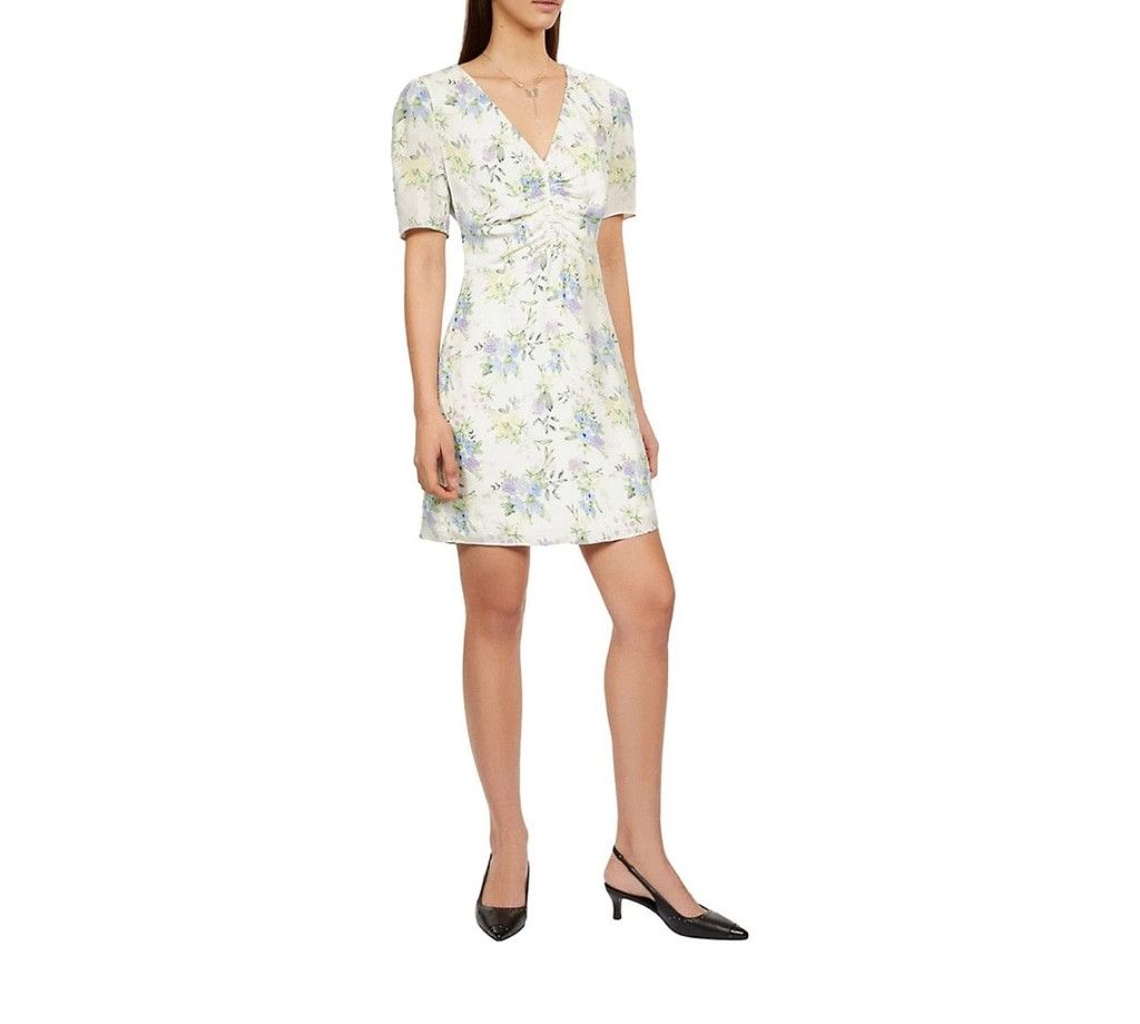 The Kooples NWT The Kooples Floral Shirred Puff-Sleeve Mini Dress XS Size XS / US 0-2 / IT 36-38 - 3 Thumbnail
