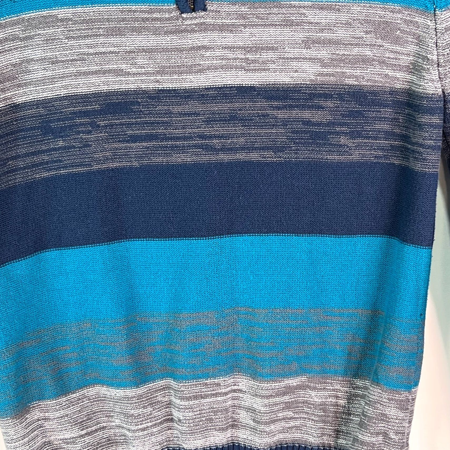 Carbon Carbon Striped Long Sleeves 1/4 Zip Pullover Blue Sweater Mens Size L Size US L / EU 52-54 / 3 - 4 Thumbnail