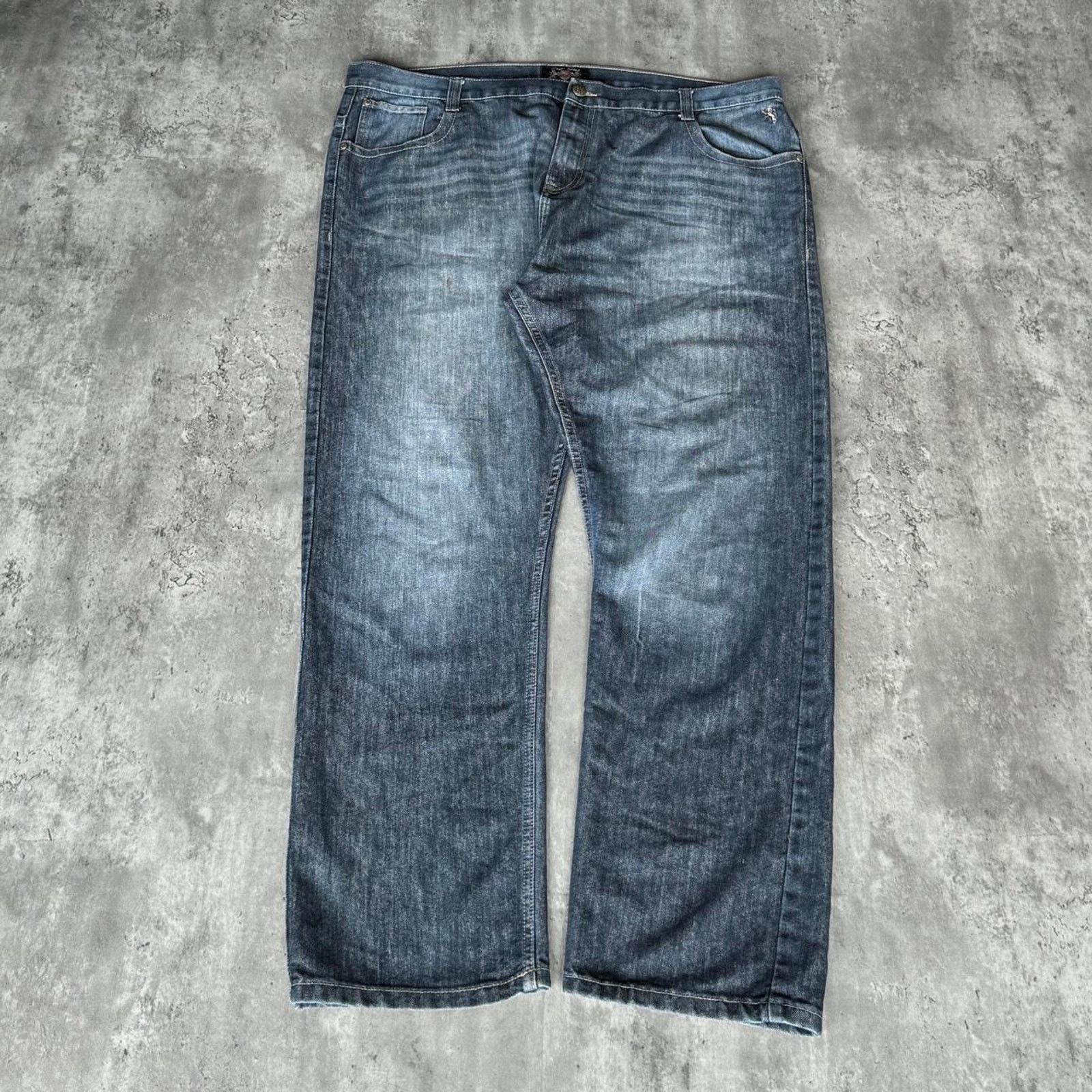 Affliction × Japanese Brand Vintage Y2K Affliction Style Baggy Opium Embroidered Jeans Size US 44 / EU 60 - 2 Thumbnail