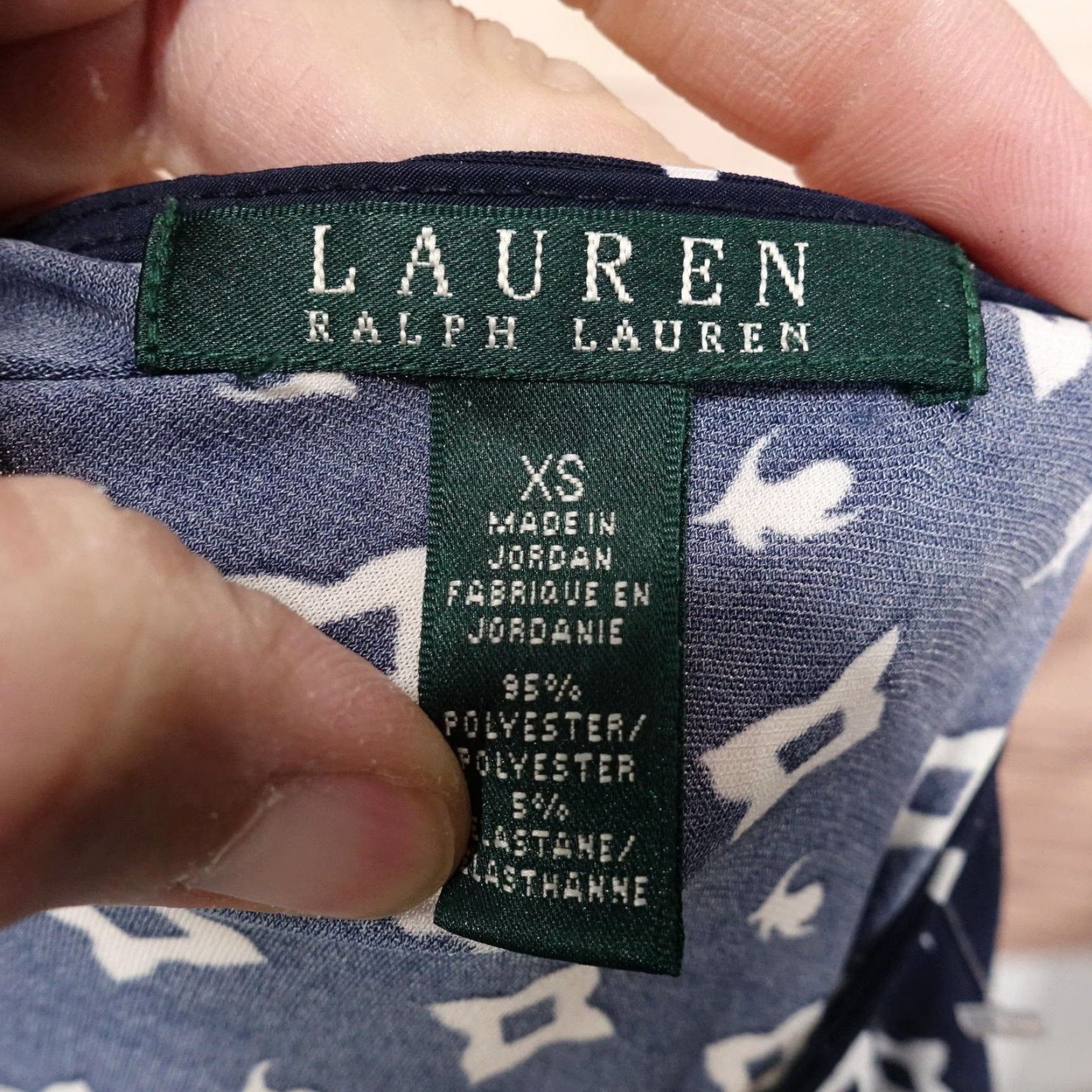Ralph Lauren Lauren Ralph Lauren Shirt Womens XS Navy Geometric Print Long Sleeve Tunic Size XS / US 0-2 / IT 36-38 - 7 Thumbnail