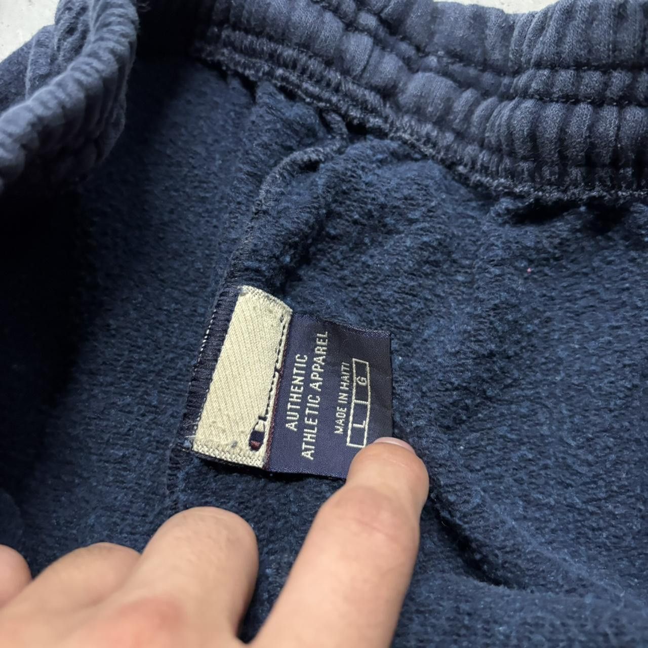 Japanese Brand × Vintage Crazy Vintage Y2K/2000s Faded Navy Blue Essential Sweatpants! Size US 30 / EU 46 - 6 Thumbnail