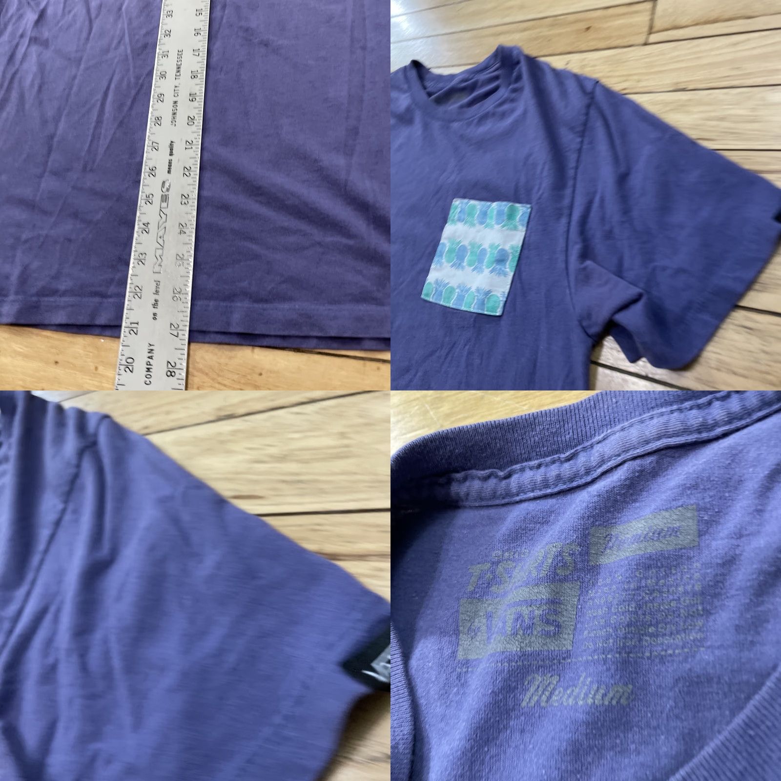 Vans VANS Hawaiian Pocket y2k Shirt Men M Purple Pineapple Beach Surf Skate Logo Tee Size US M / EU 48-50 / 2 - 8 Thumbnail