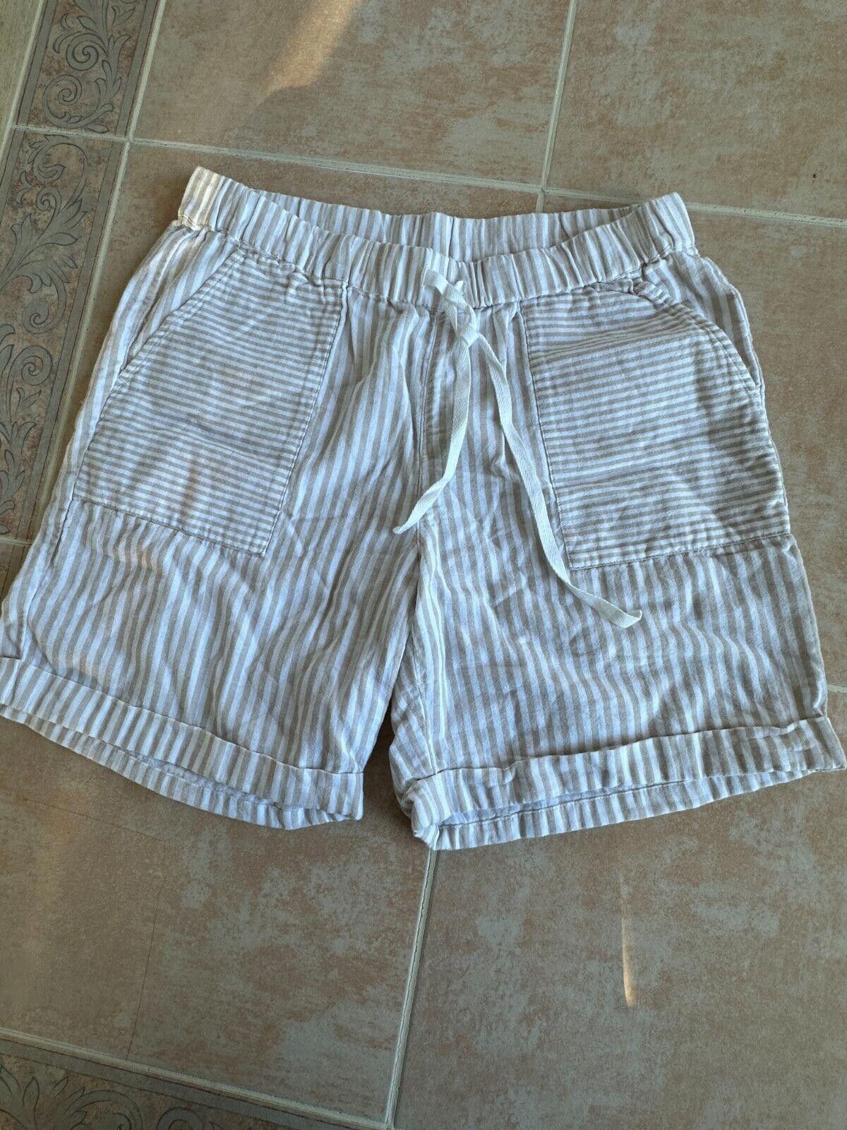 Designer J. Jill Tan Beige Pull-On Cuffed Cotton Shorts Relaxed S Size 28" / US 6 / IT 42 - 1 Thumbnail