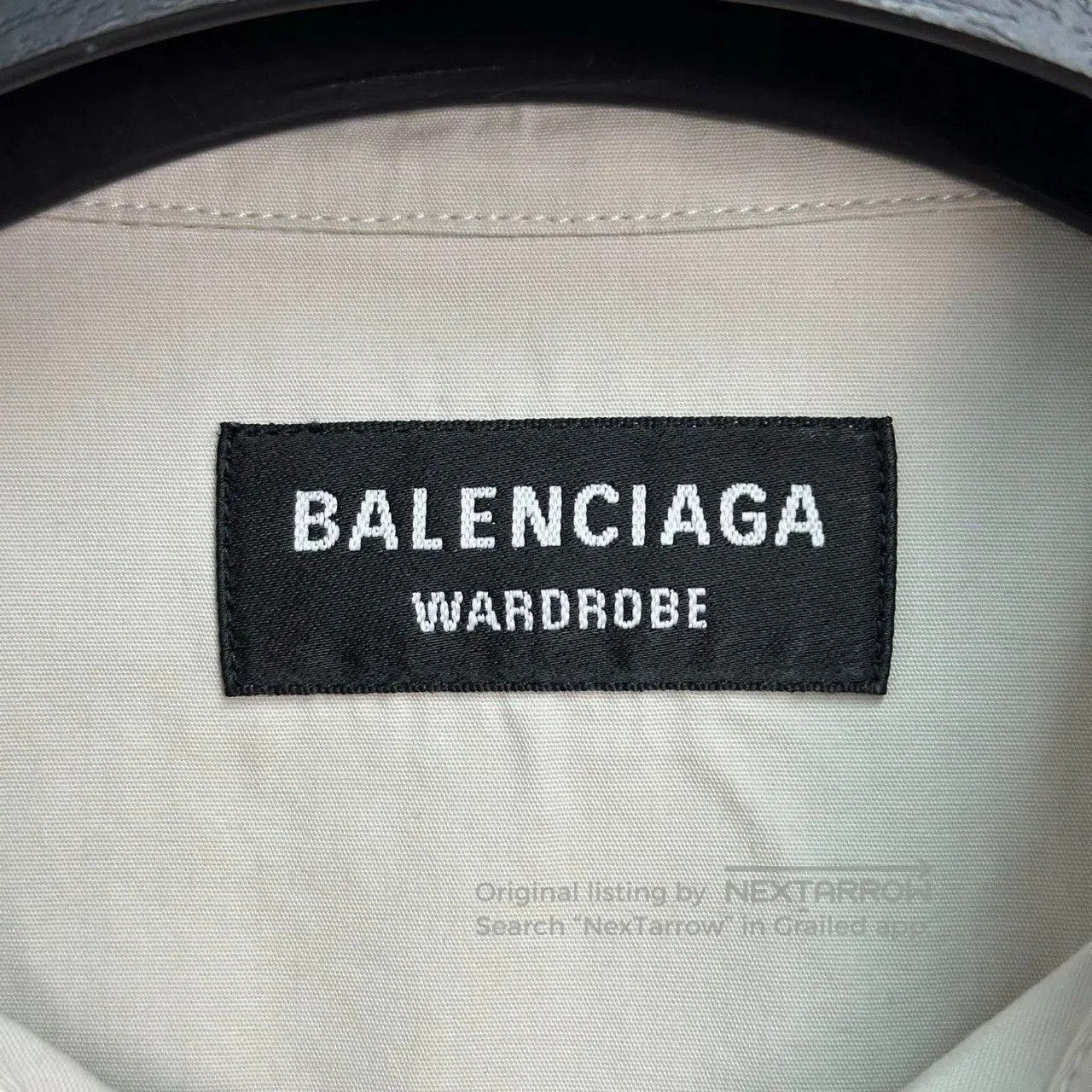 Balenciaga balenciaga embroidered waterfall shirt in light gray. Size US M / EU 48-50 / 2 - 3 Thumbnail