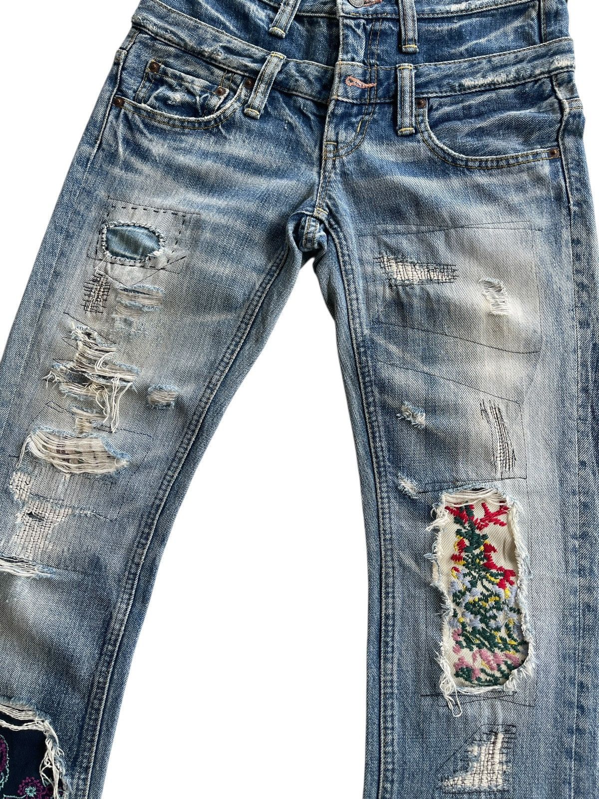 Japanese Brand Antgauge Double Waist Distressed Patchwork Denim Size US 28 / EU 44 - 4 Thumbnail