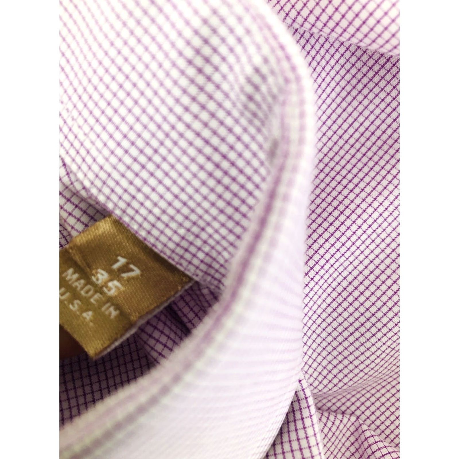 Vintage GITMAN BROS. Mens 16/35 Button-Up Plaid Shirt White / Dark Pink USA Made Long Sleeve - Excellent Size US L / EU 52-54 / 3 - 5 Thumbnail